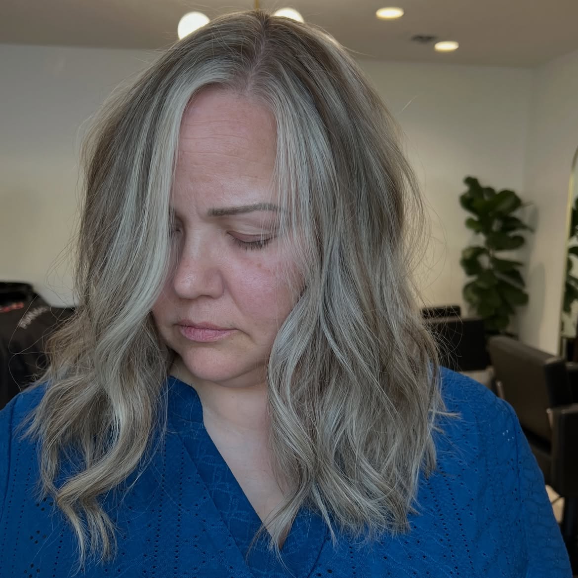 Blended Ash Blonde With Natural Grey Strands
