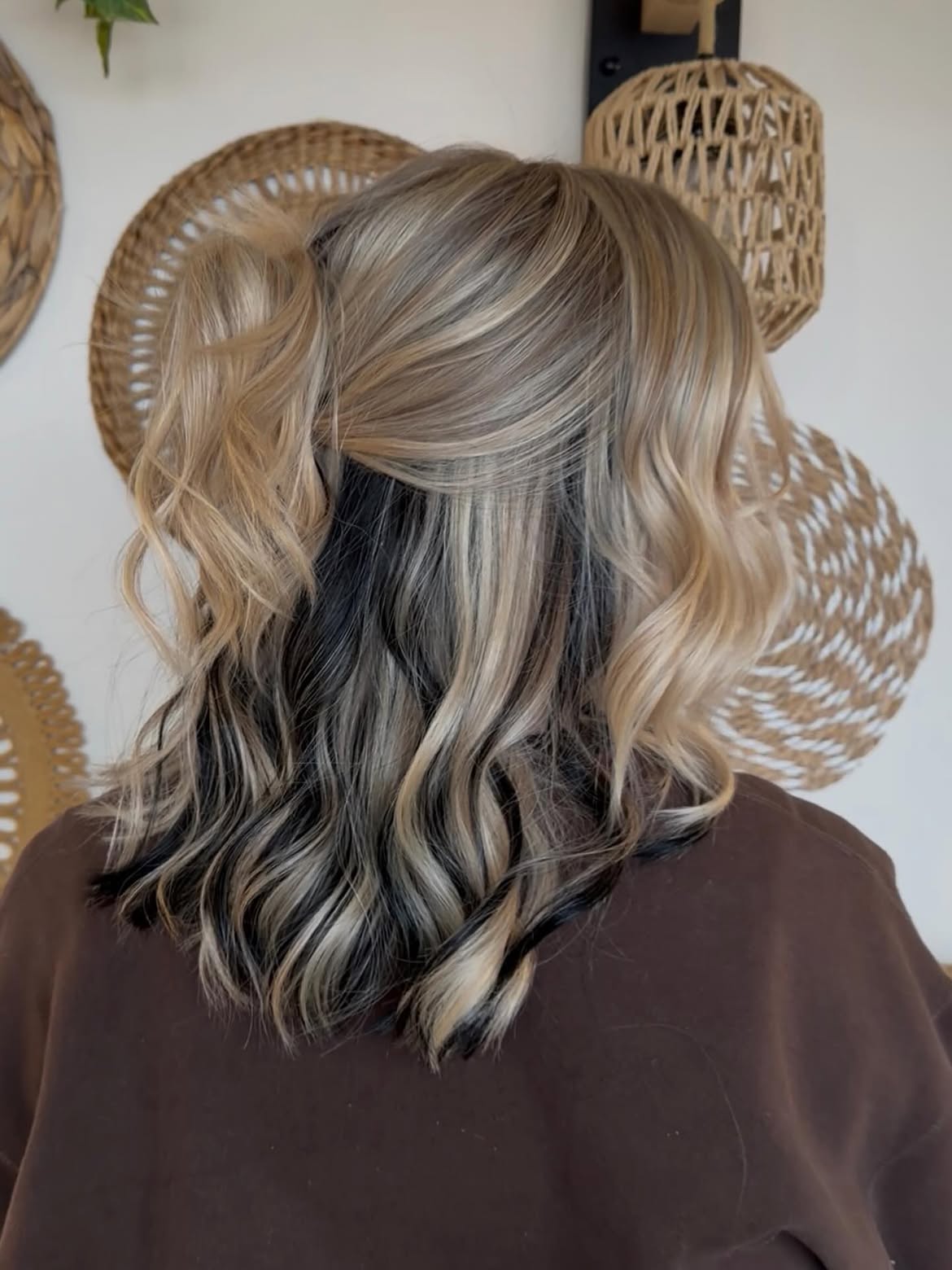 Blonde With Bold Black Peekaboo Underlights