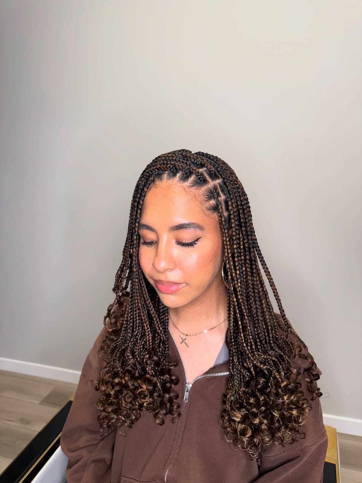 Bohemian Goddess Braids With Curly Ends
