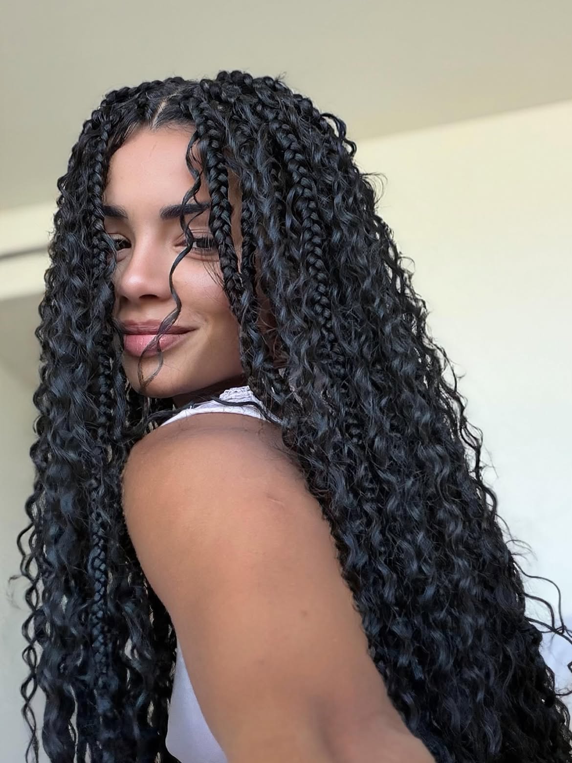 Boho Braids With Curly Loose Ends