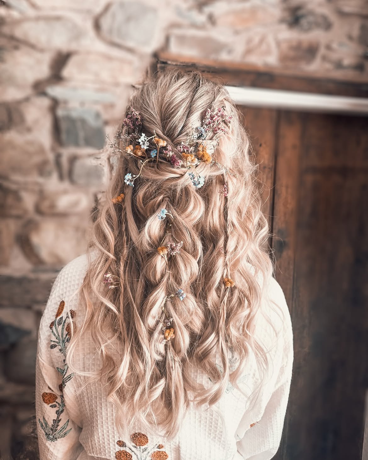 Boho Braids With Delicate Floral Accents