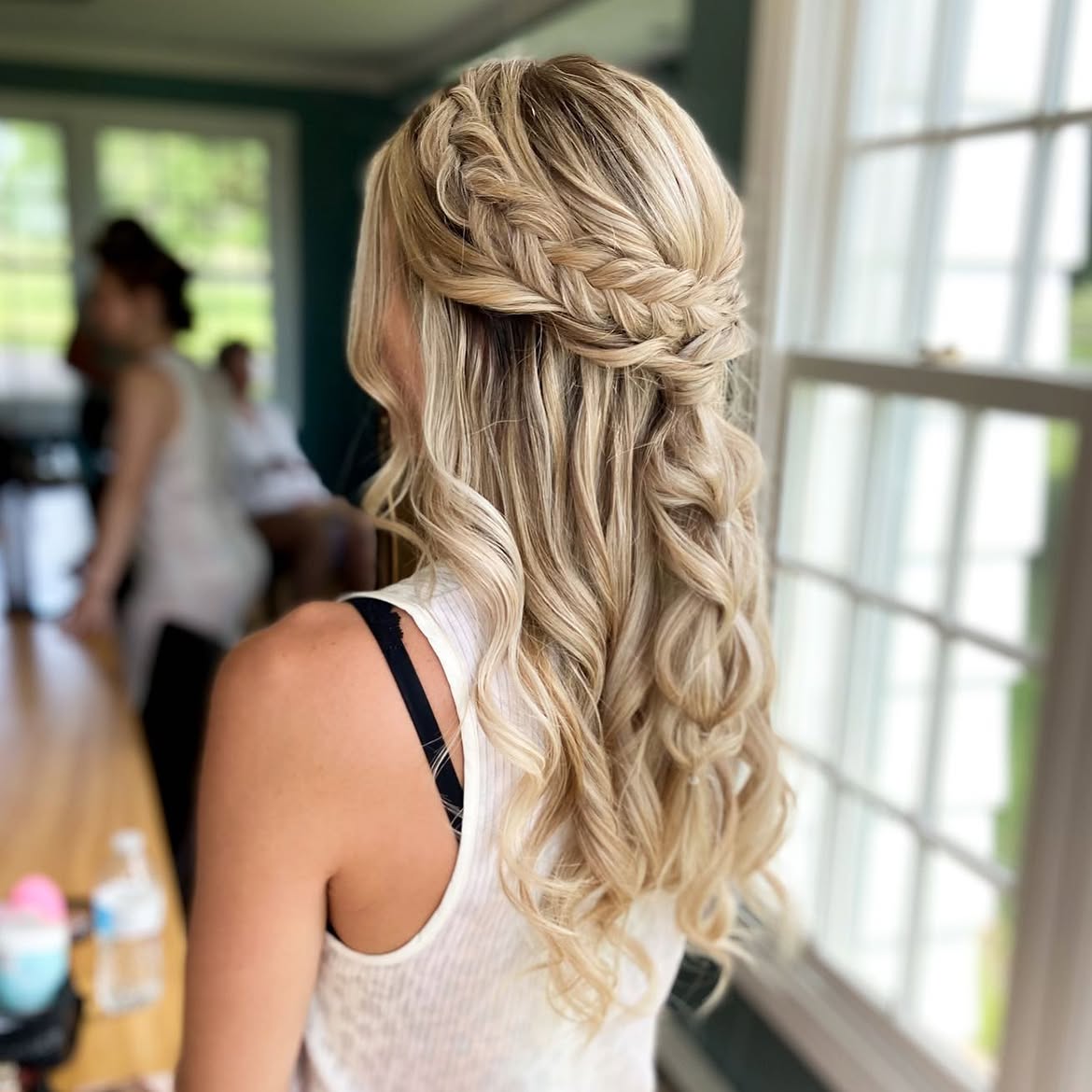 Boho Crown Braid With Loose Waves
