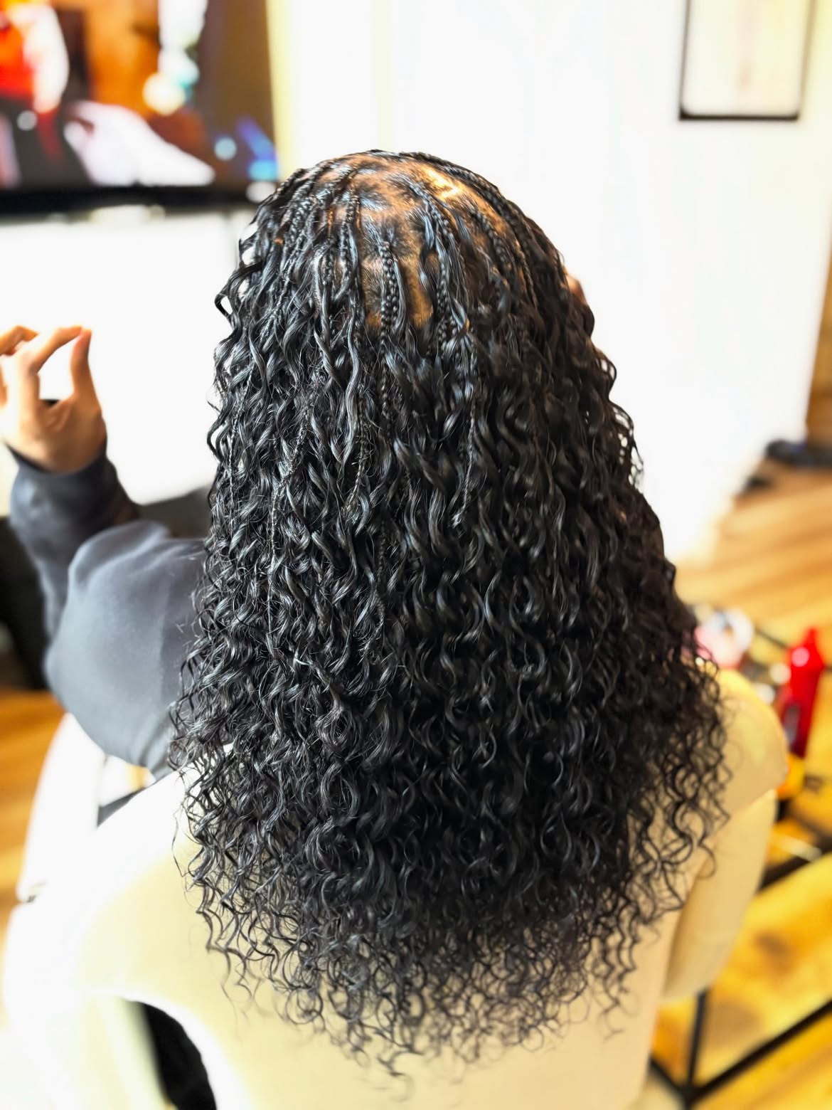 Boho Knotless Braids With Curly Ends