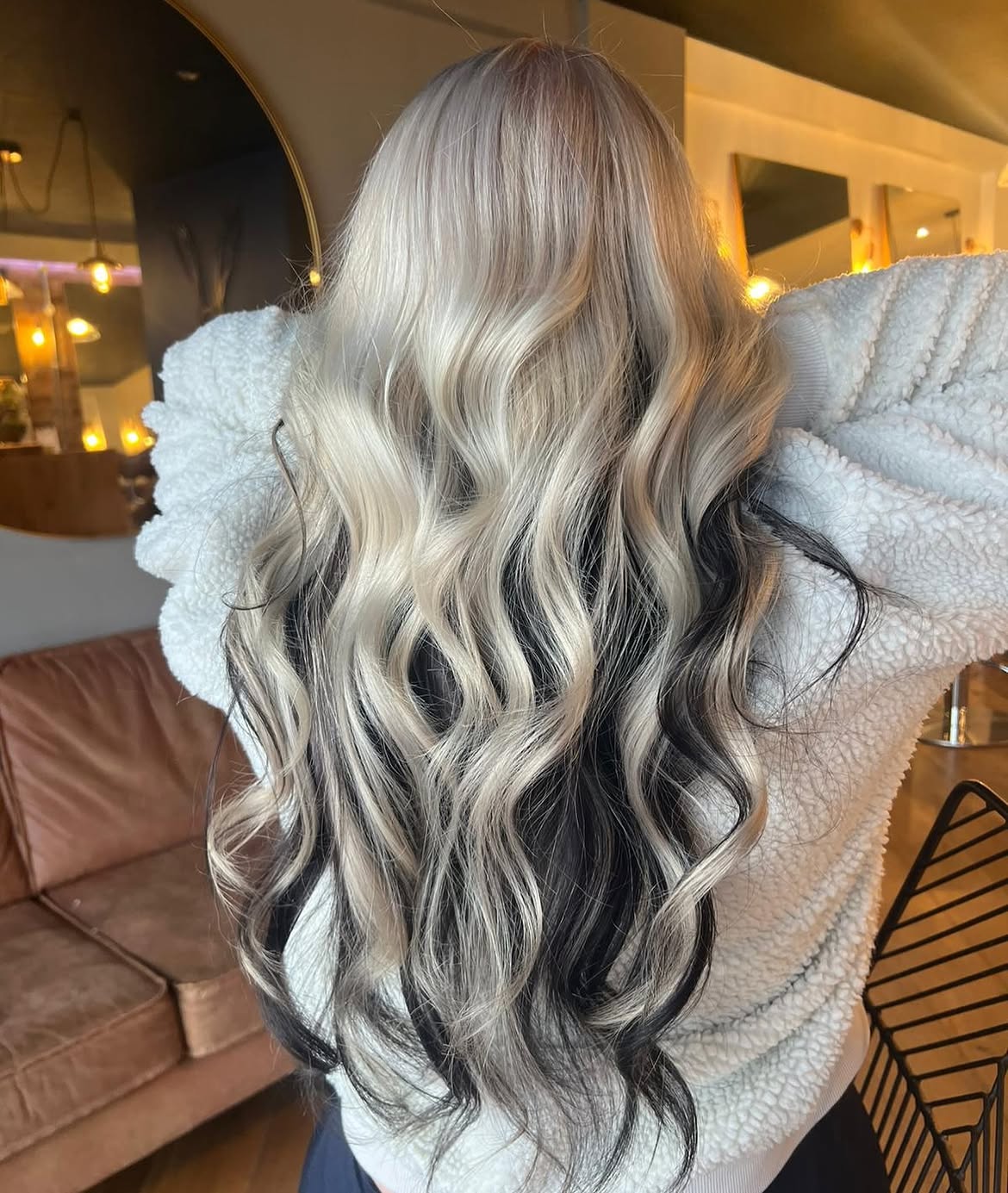 Bold Black and Blonde Chunky Highlights