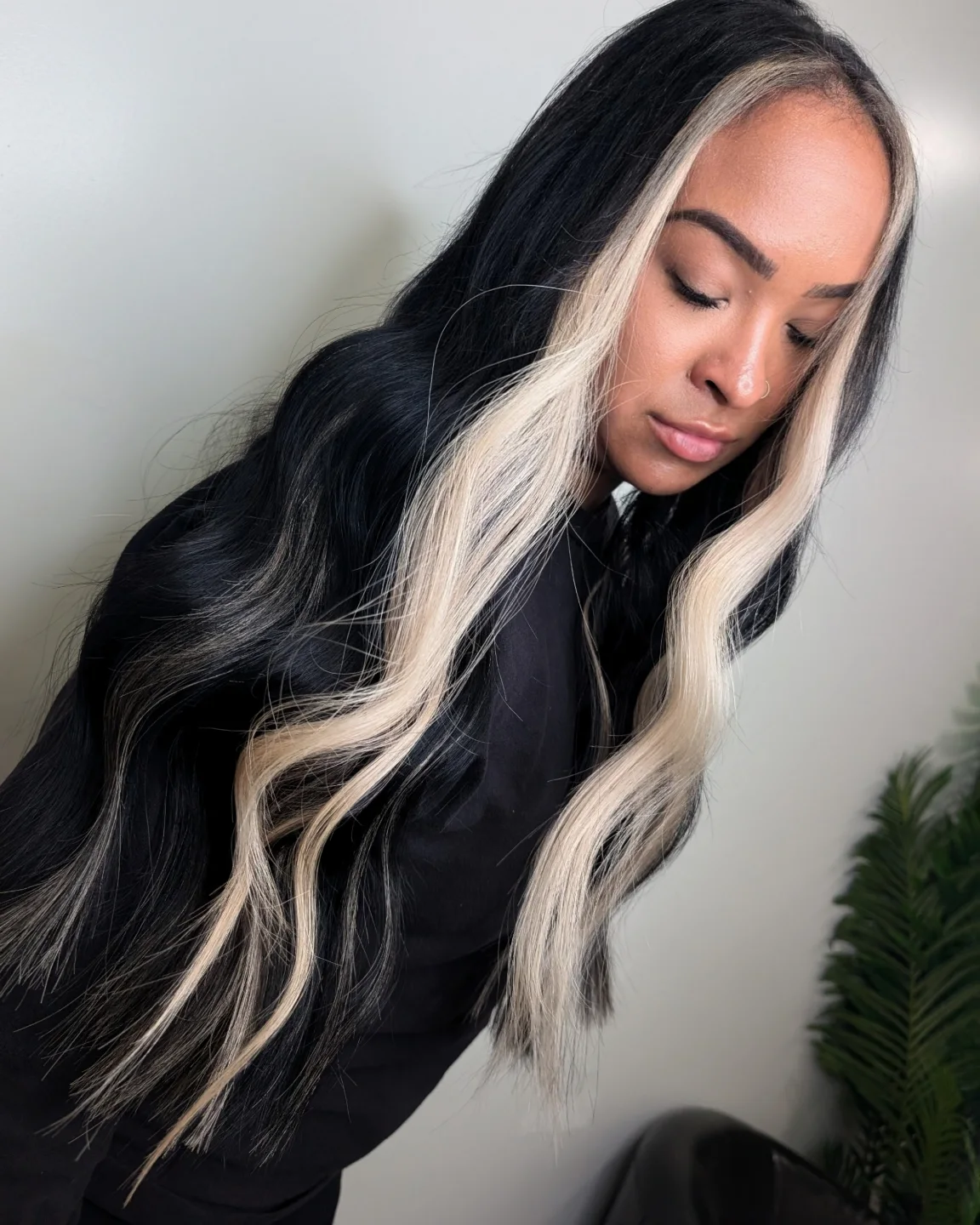Bold Black and Blonde Money Piece