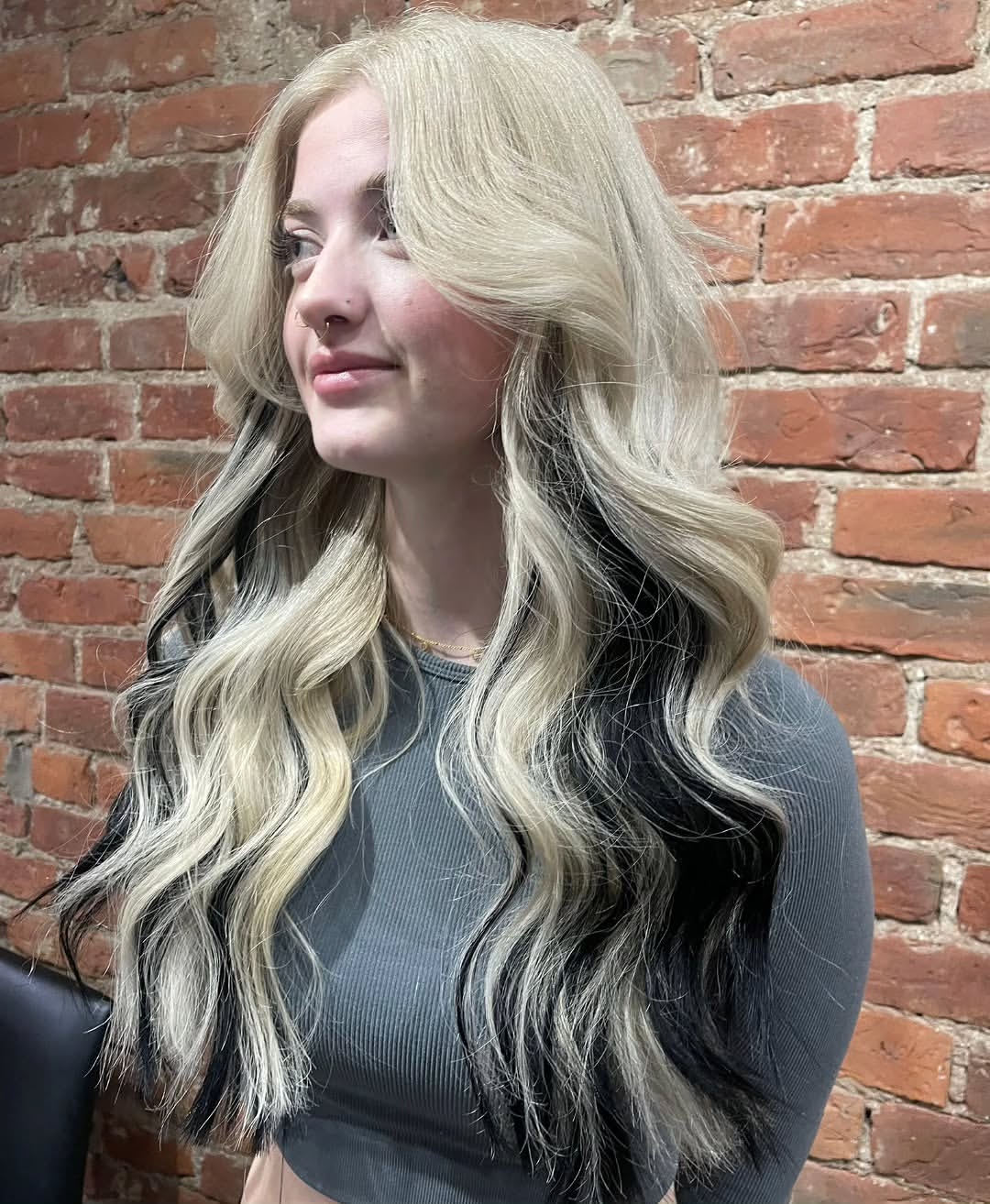 Bold Black and Blonde Two-Tone Waves