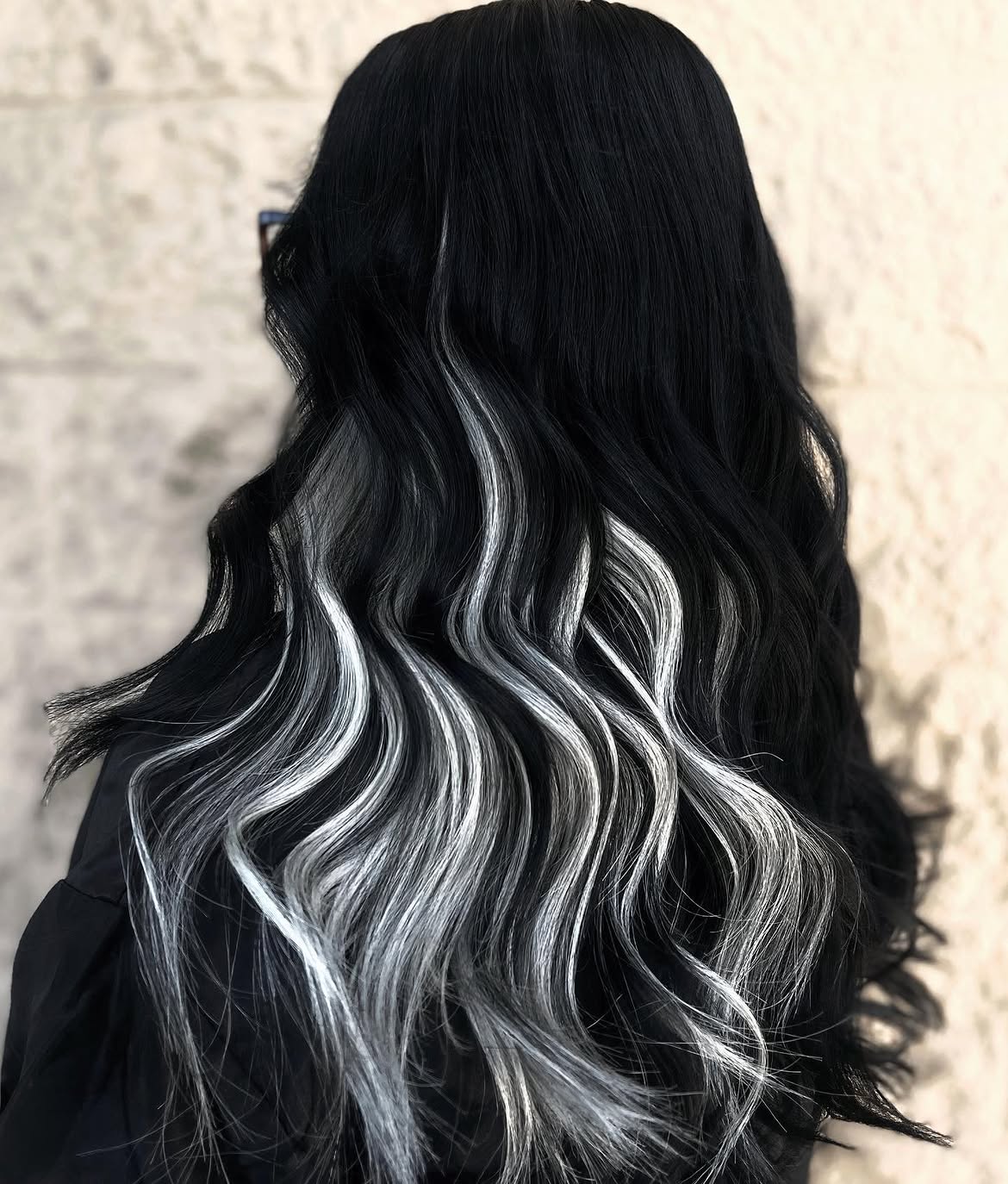 Bold Black With Striking Platinum Streaks