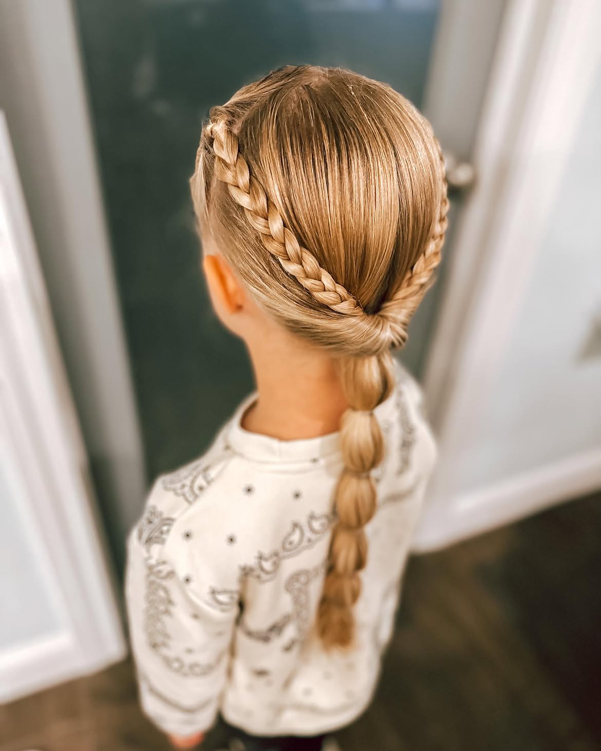 Braided Crown Into Bubble Braid Ponytail