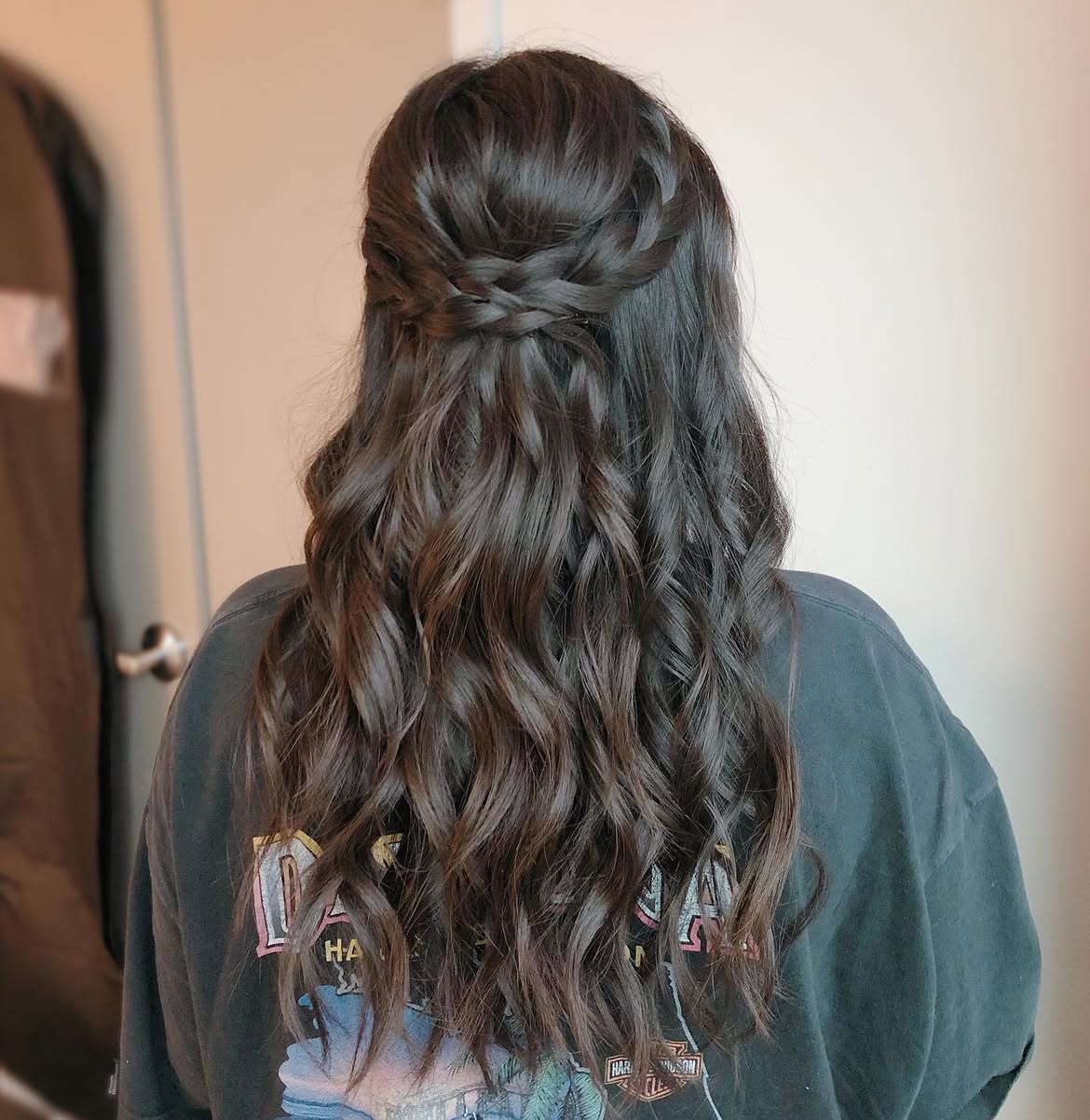 Braided Crown With Loose Beach Waves
