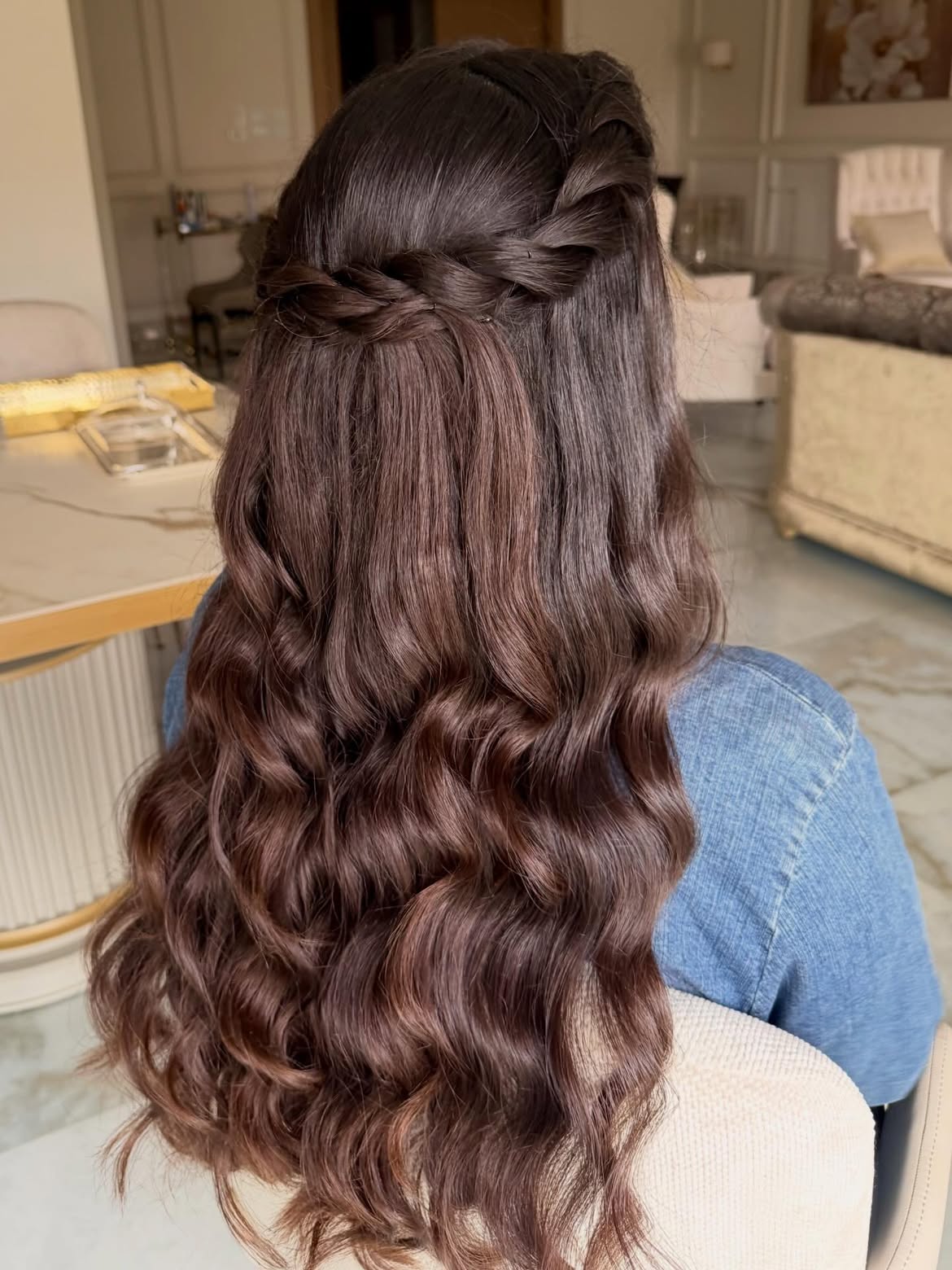 Braided Crown With Loose Waves Hairstyle