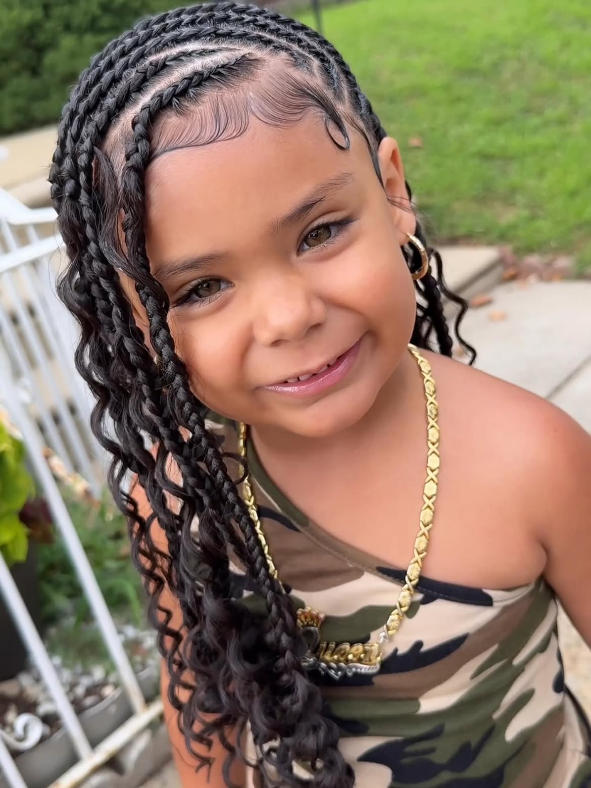 Braided Half Up Style With Curly Ends