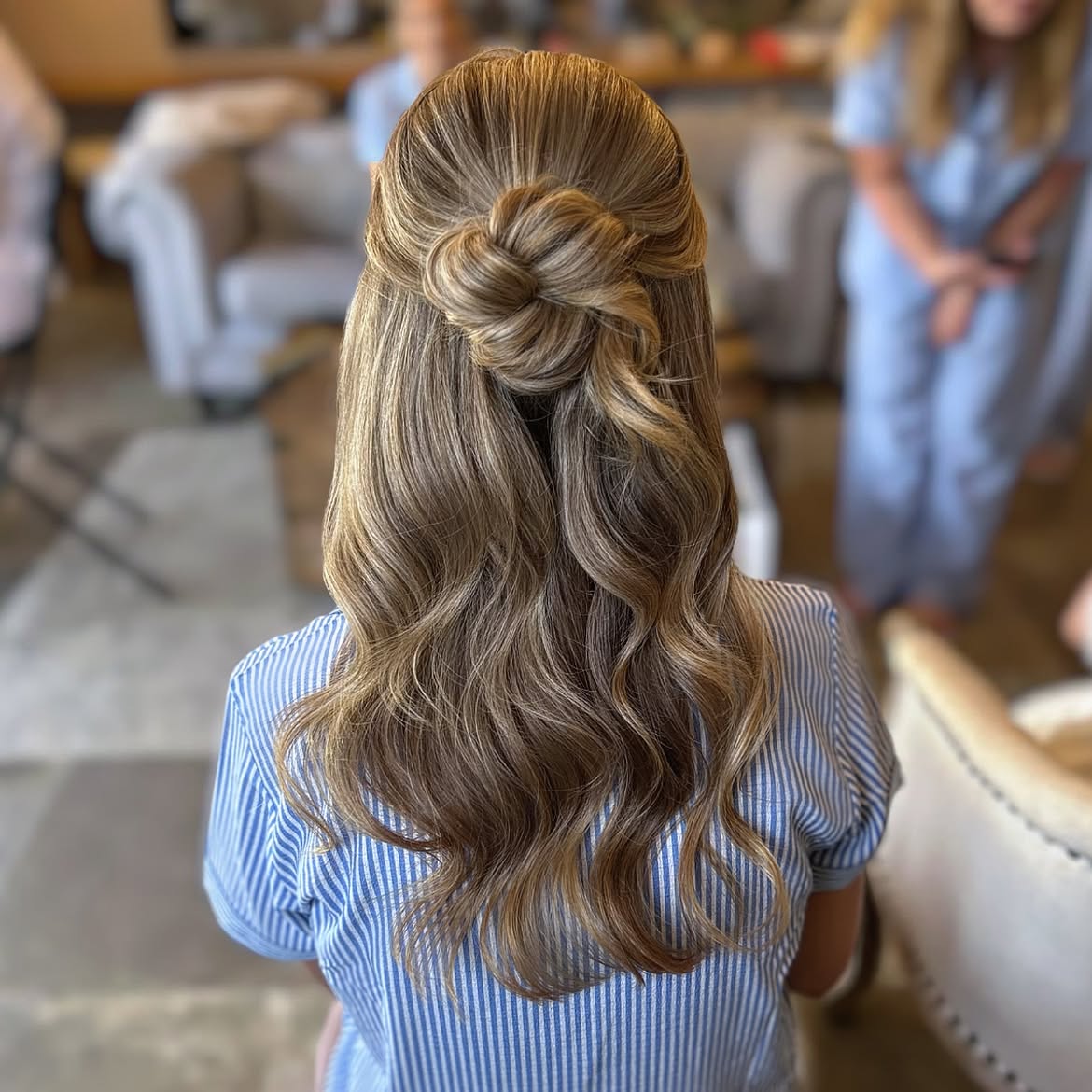 Braided Half Up Twist With Loose Waves