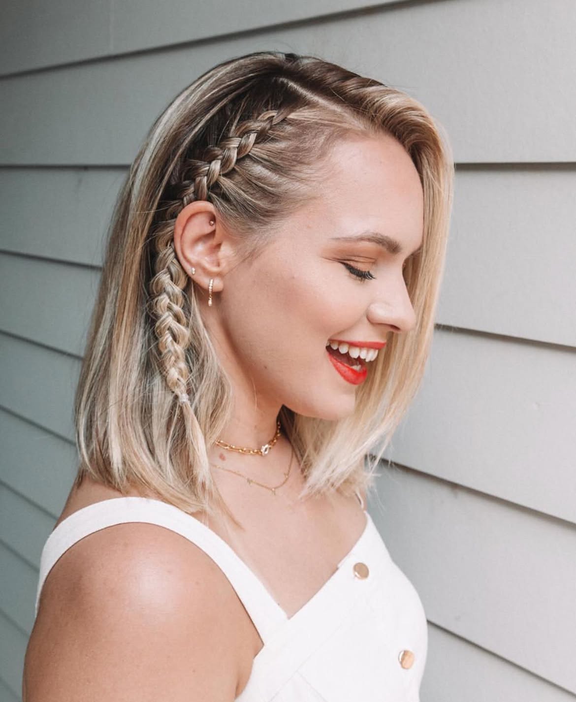 Braided Side Accent With A Sleek Bob