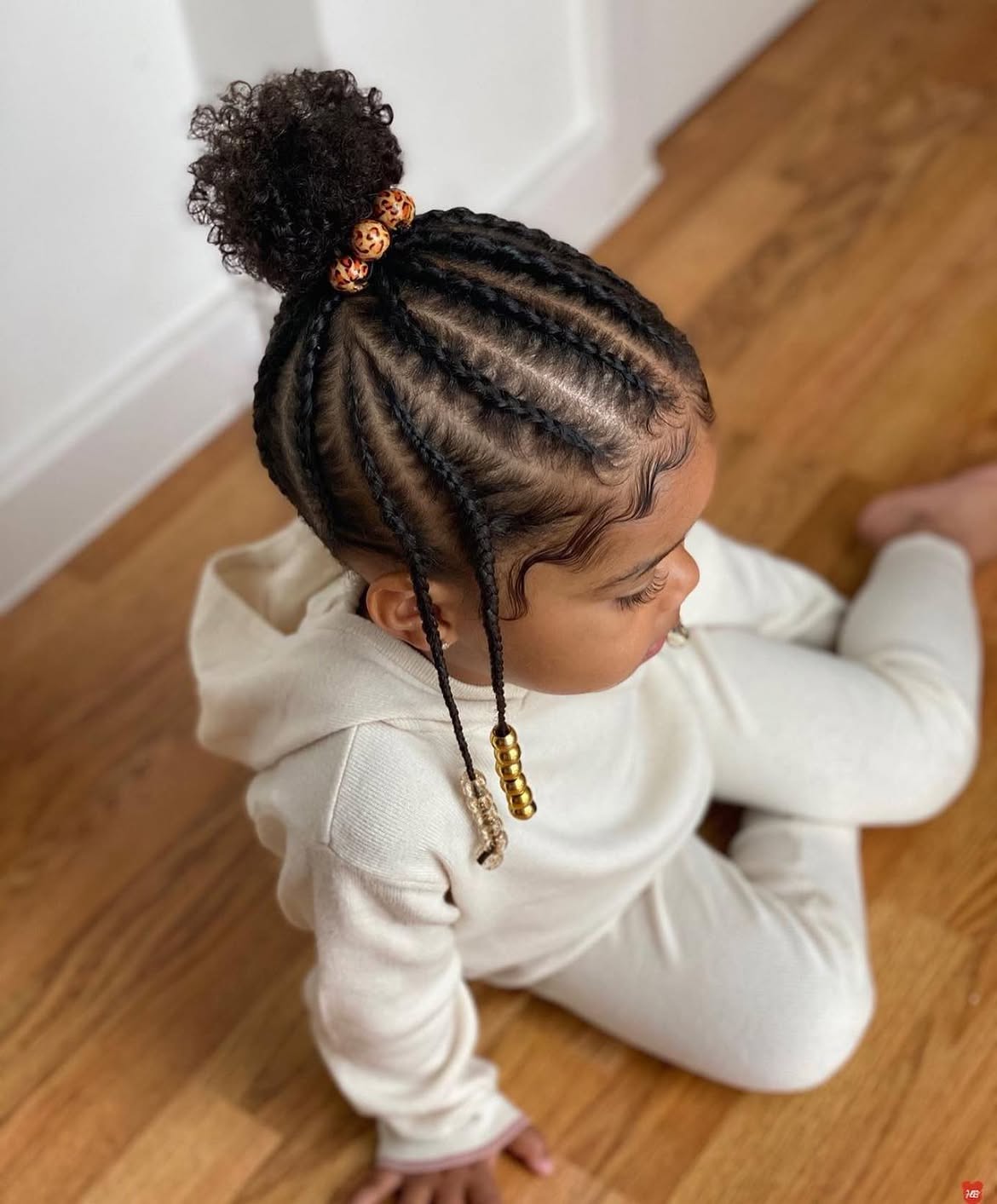 Braided Top Knot With Decorative Hair Beads