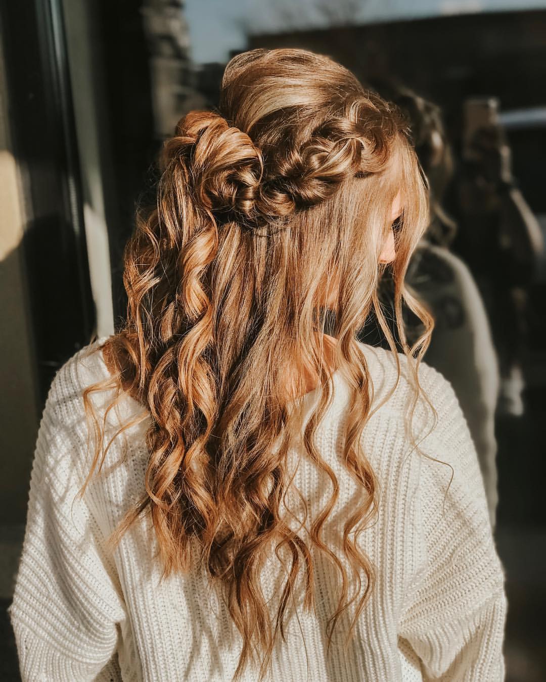 Braided Updo With Loose Waves