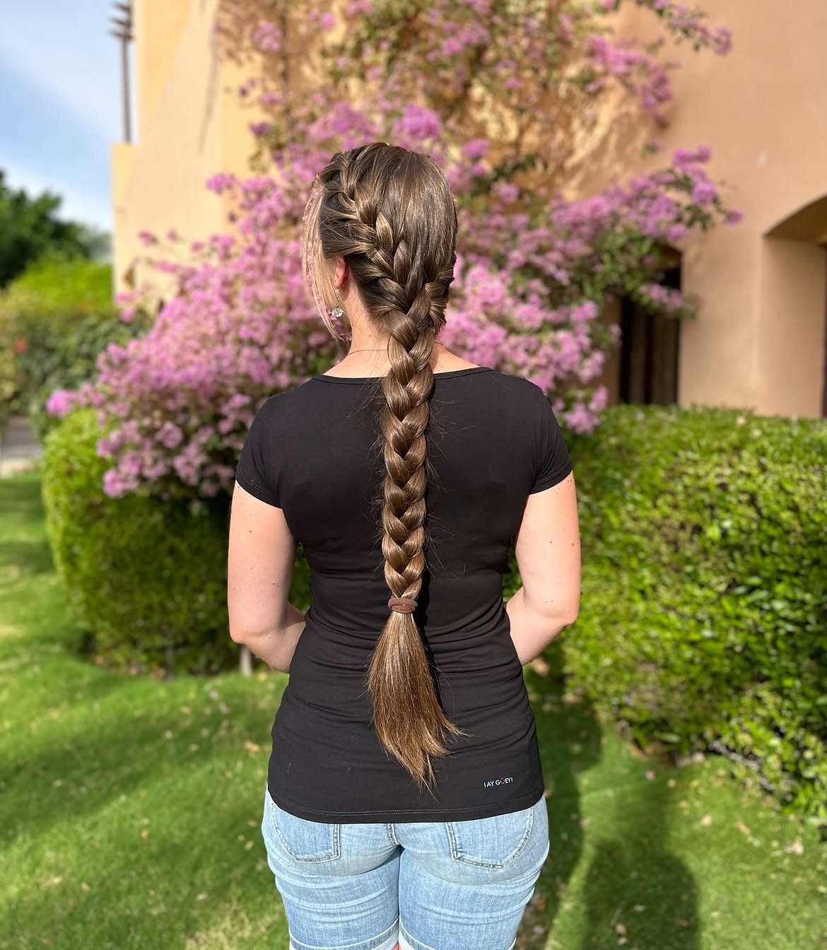 Chic Dutch Braid With A Thick Three-Strand Tail