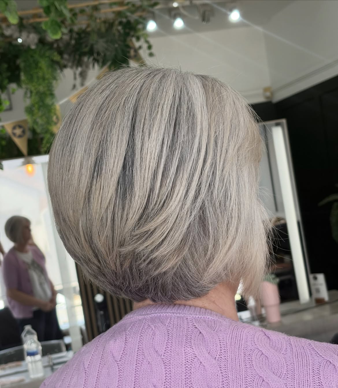 Chic Layered Bob With Blended Grey Tones