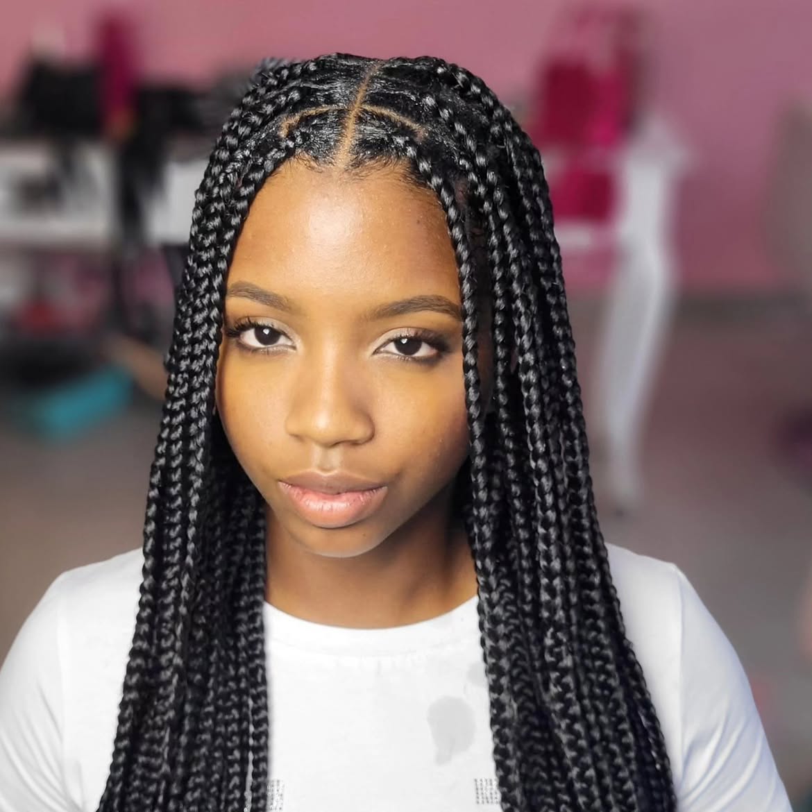 Chic Medium Length Knotless Braids