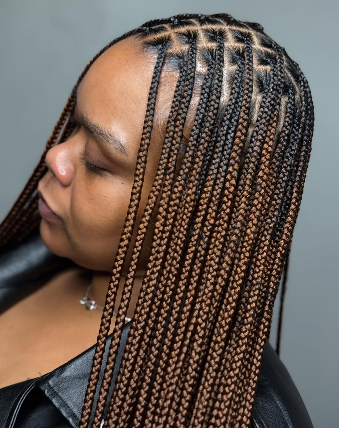 Chic Micro Knotless Braids With Warm Brown Ombre