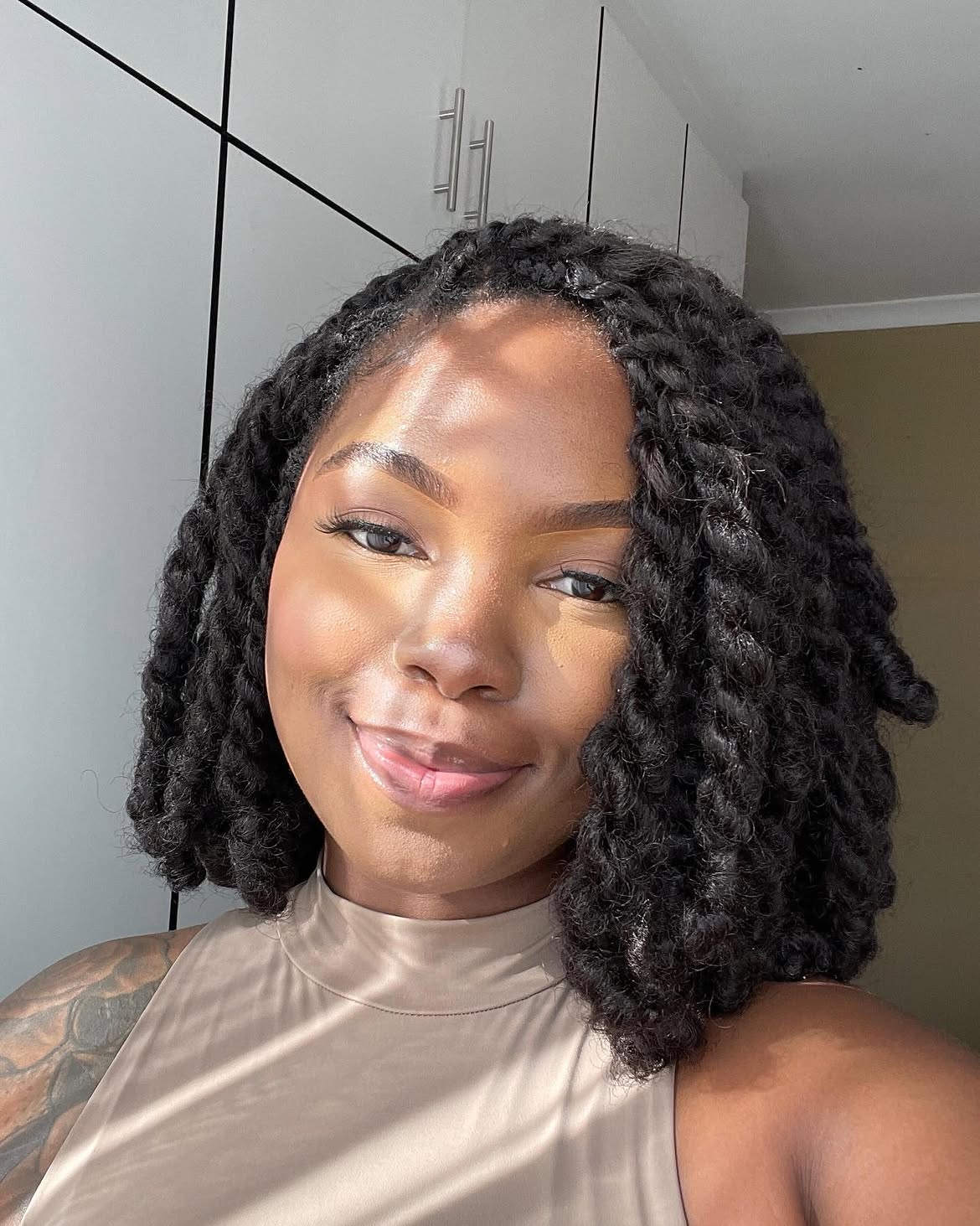 Chic Shoulder Length Passion Twist Bob Braids