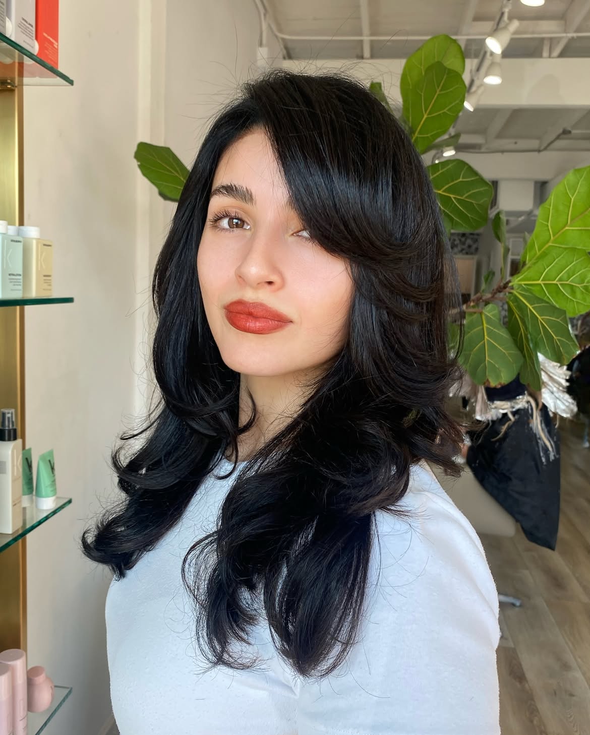 Chic Side Swept Bangs With Voluminous Waves