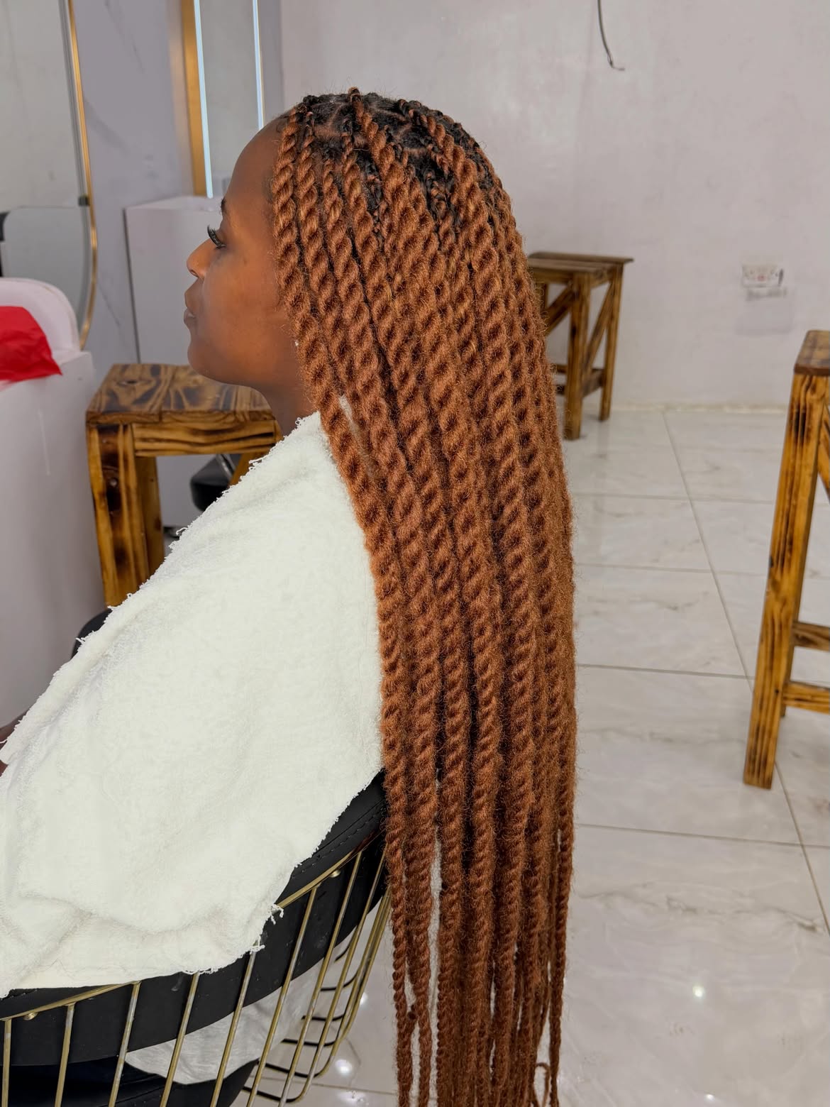 Chunky Auburn Rope Twists