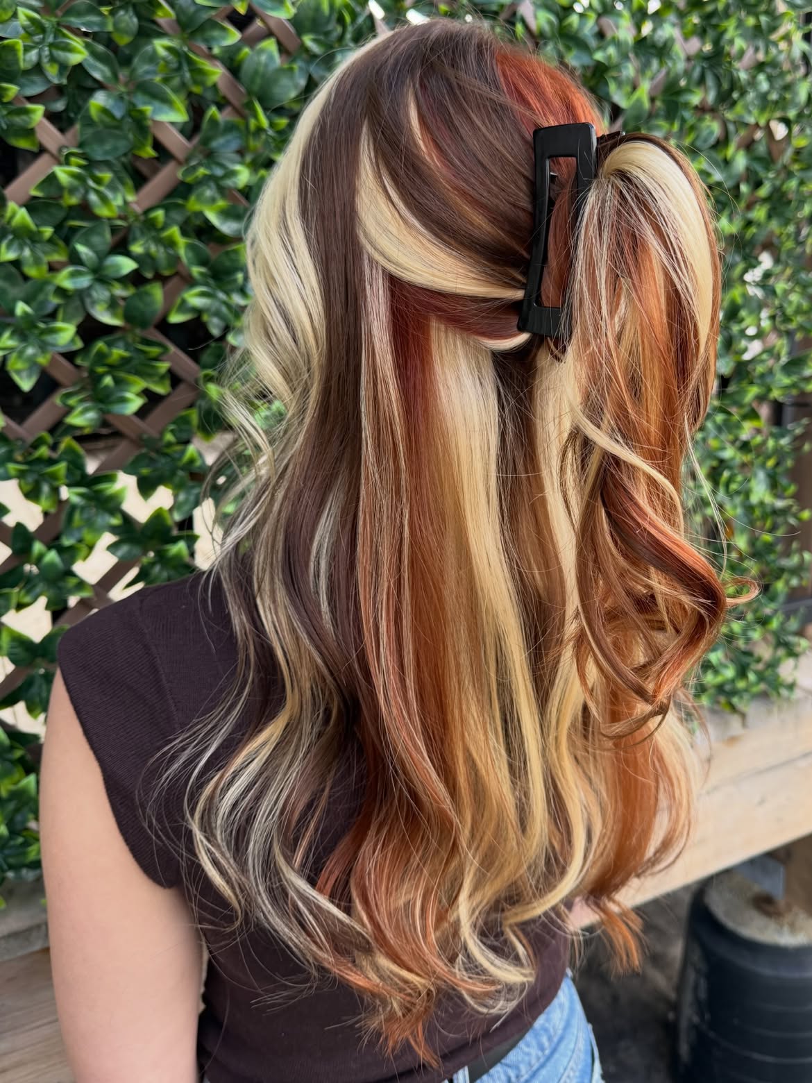 Chunky Blonde and Copper Highlights with Soft Waves