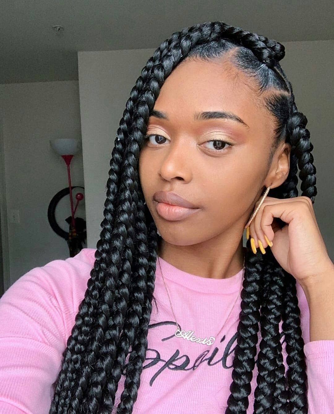 Chunky Braids With Defined Baby Hairs