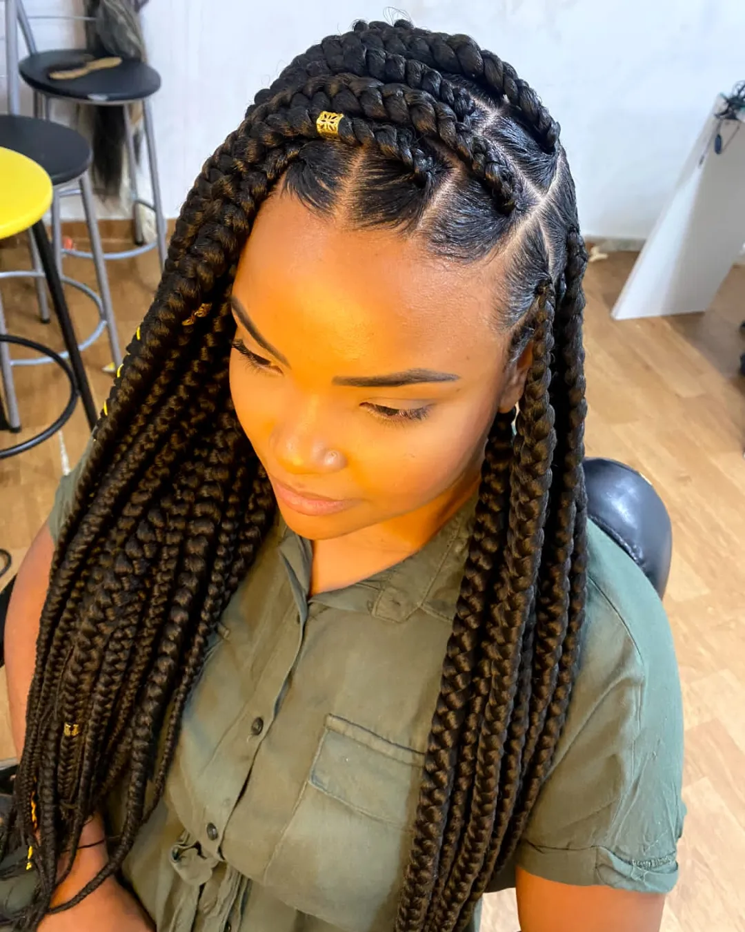 Chunky Braids With Gold Charms