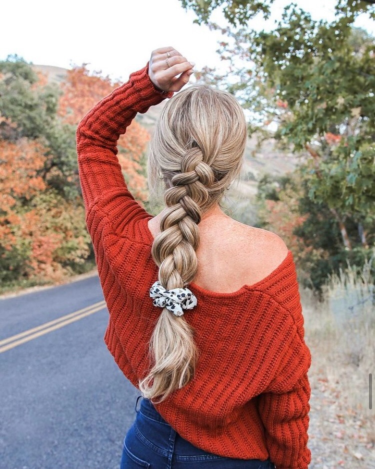 Chunky Dutch Braid With Loose Ends