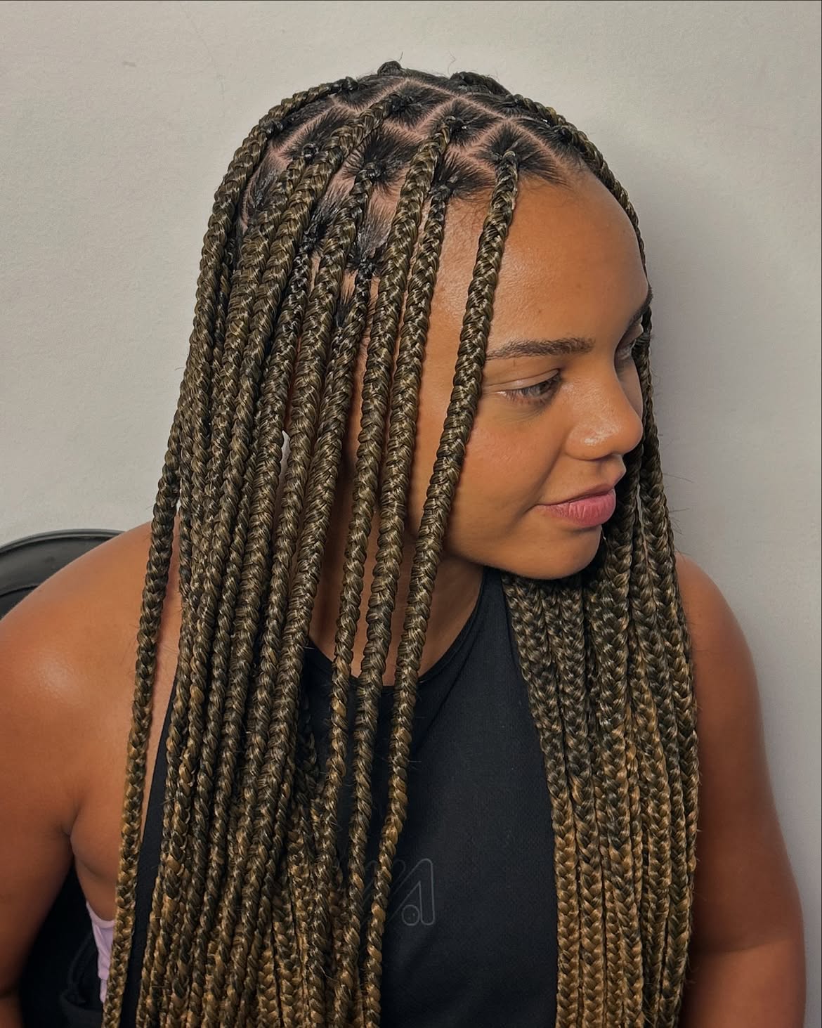 Chunky Golden Brown Knotless Braids