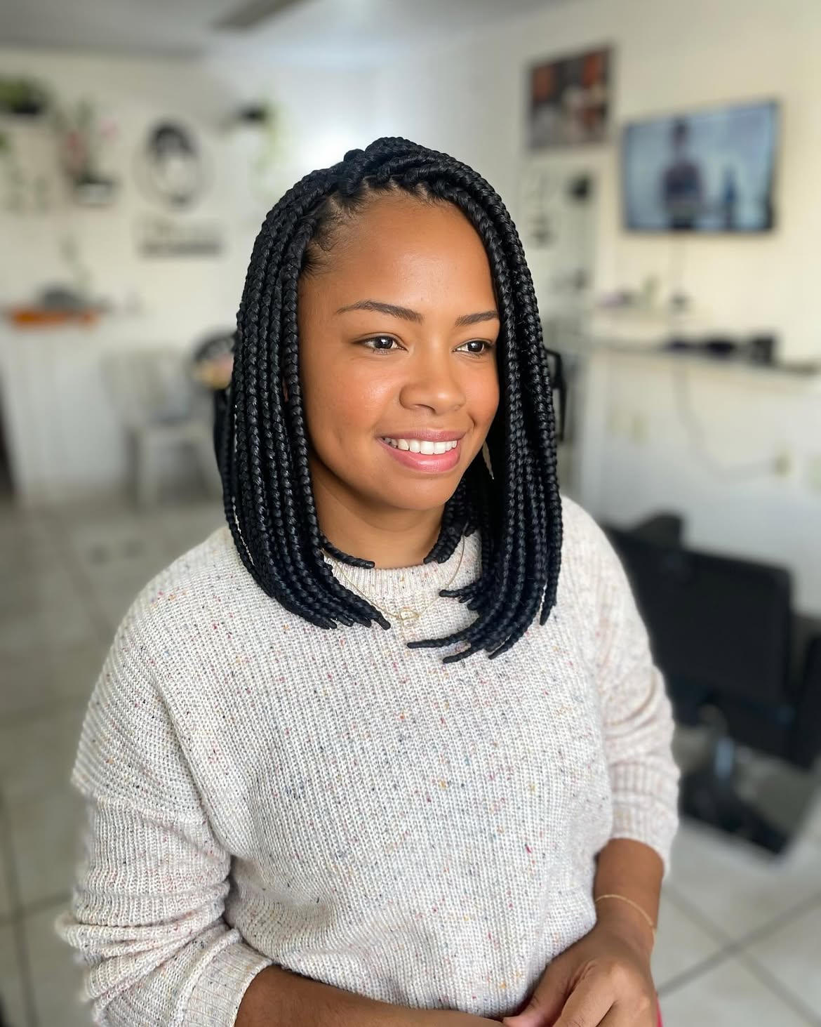 Classic Box Braided Bob With Sleek Finish