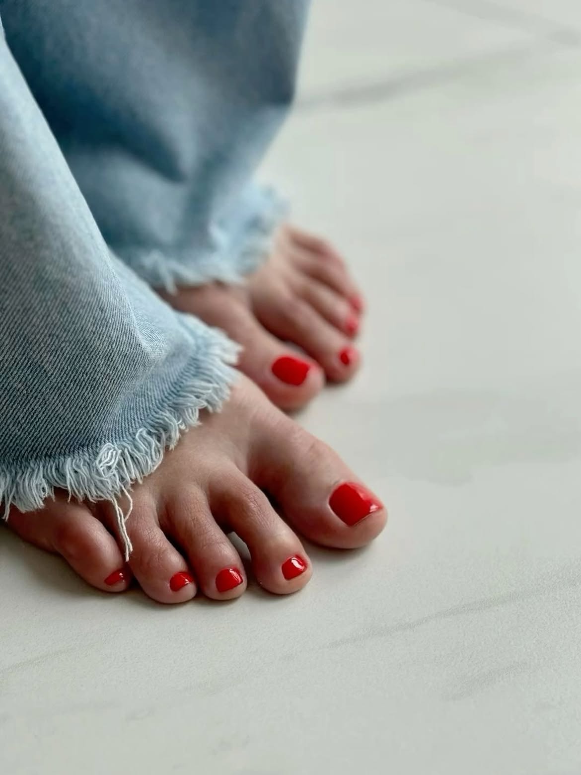 Classic Bright Red High Gloss Pedicure