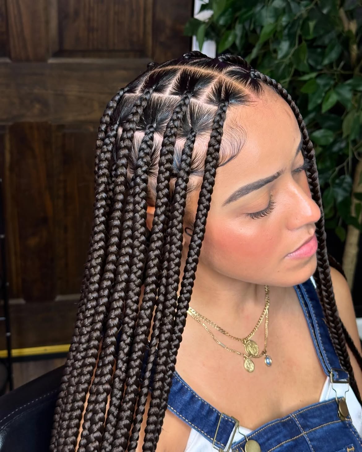 Classic Knotless Braids With Defined Parts