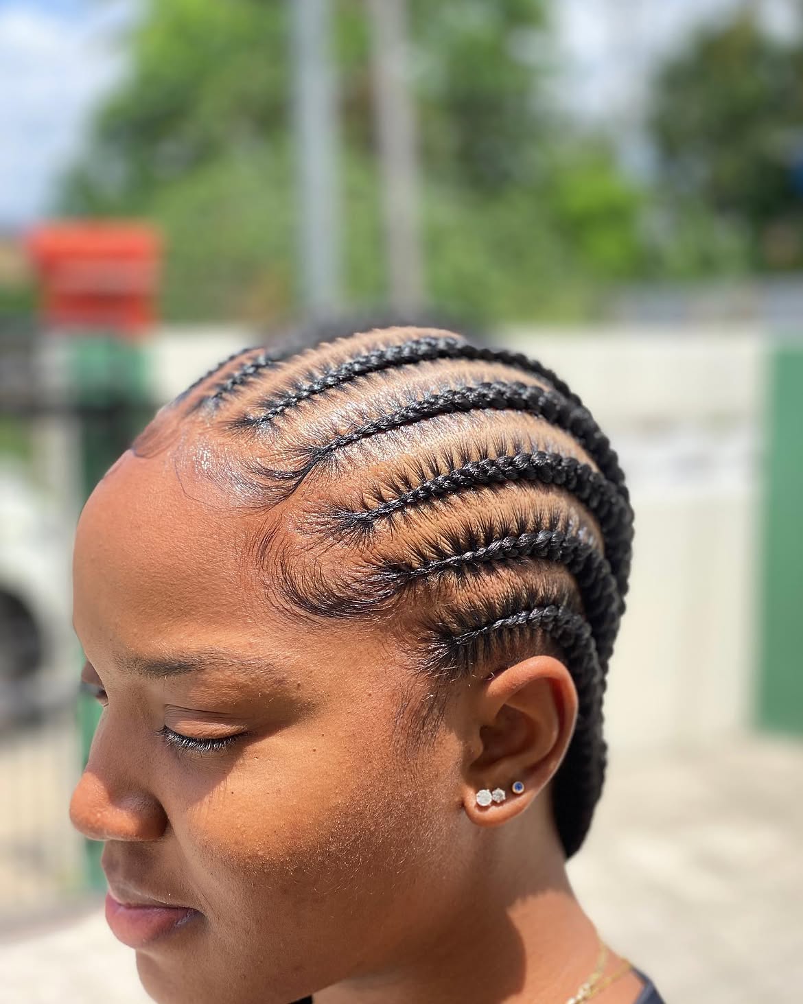 Classic Sleek Cornrow Braids With Laid Edges
