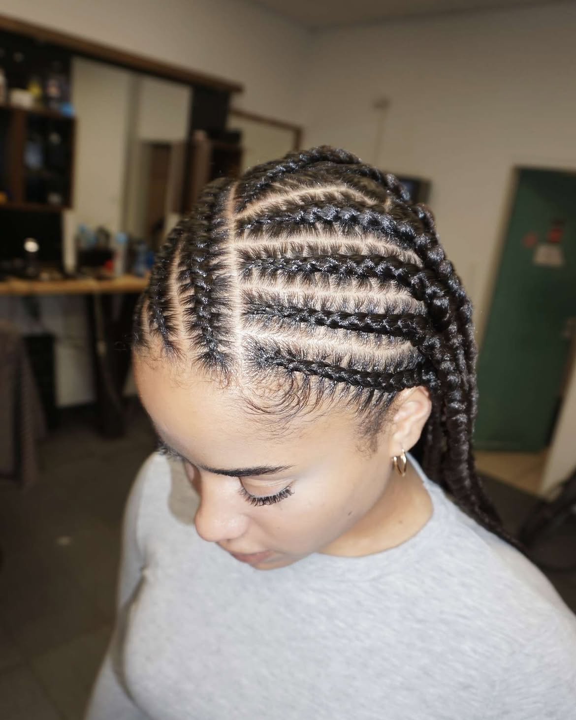 Classic Straight Back Cornrow Braids Style