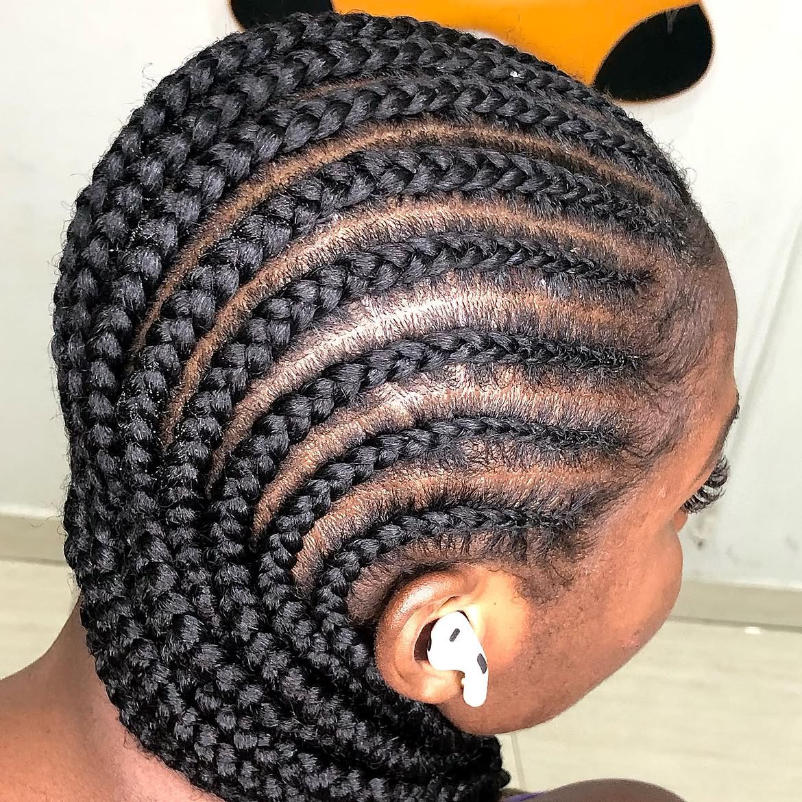 Classic Straight Back Cornrows In Jet Black