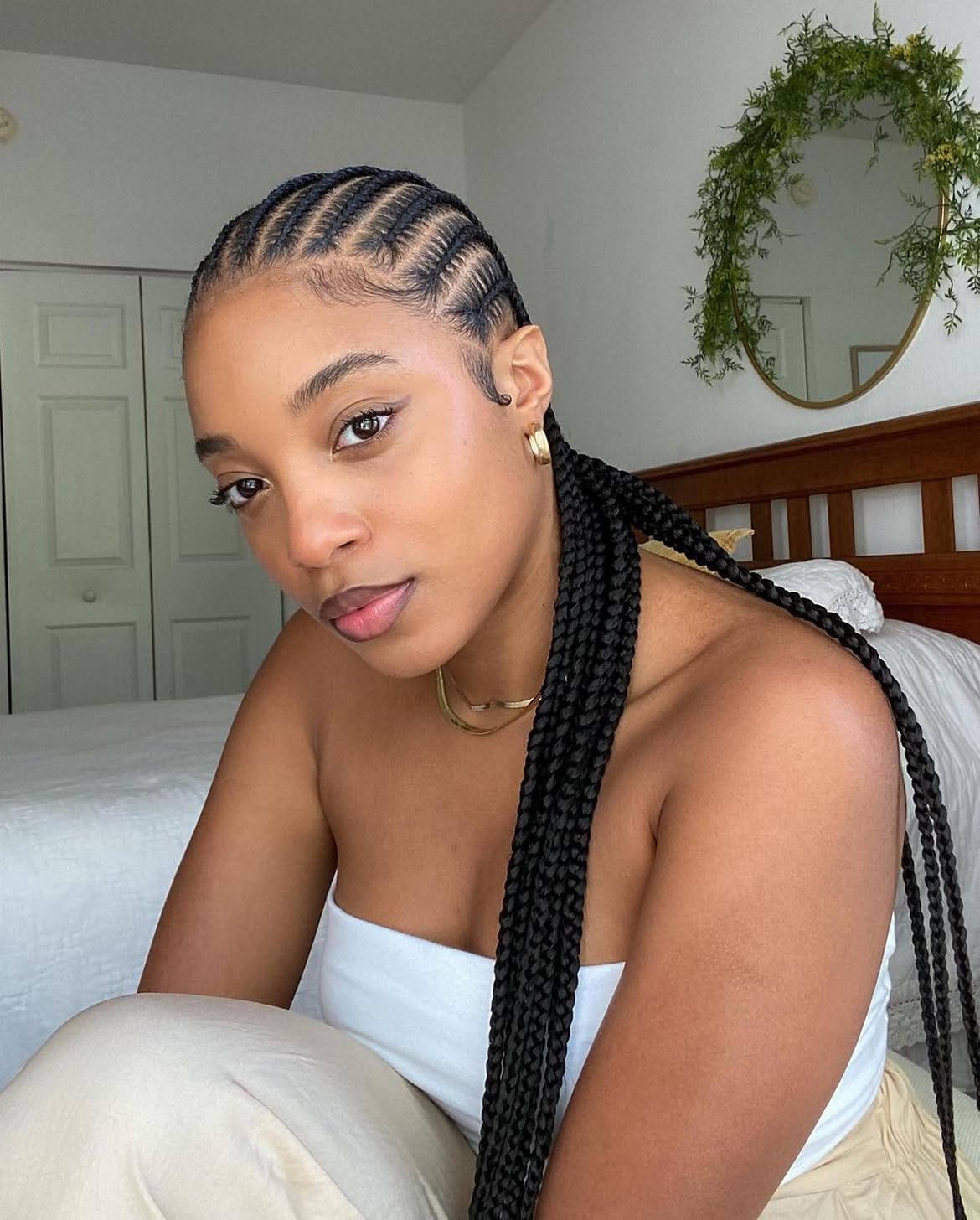 Classic Straight Back Cornrows With Laid Edges