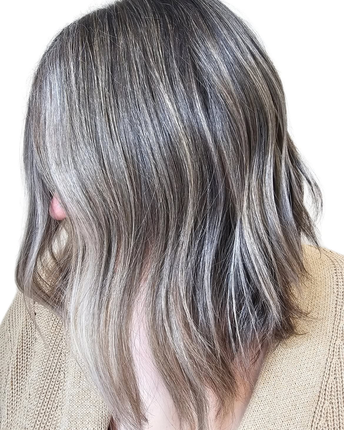 Cool-Toned Grey Blending For A Chic Bob