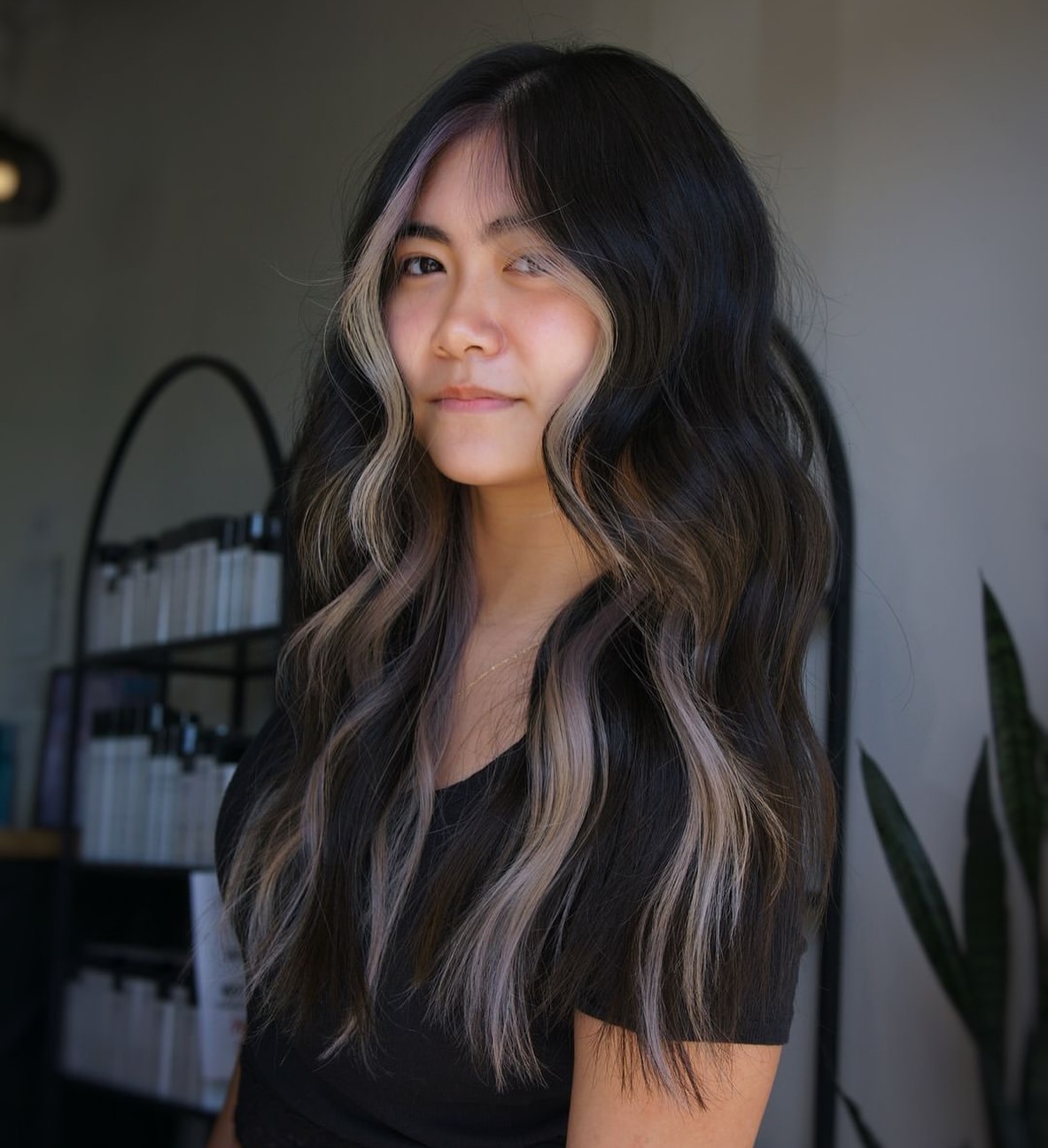 Cool-Toned Skunk Stripe Waves