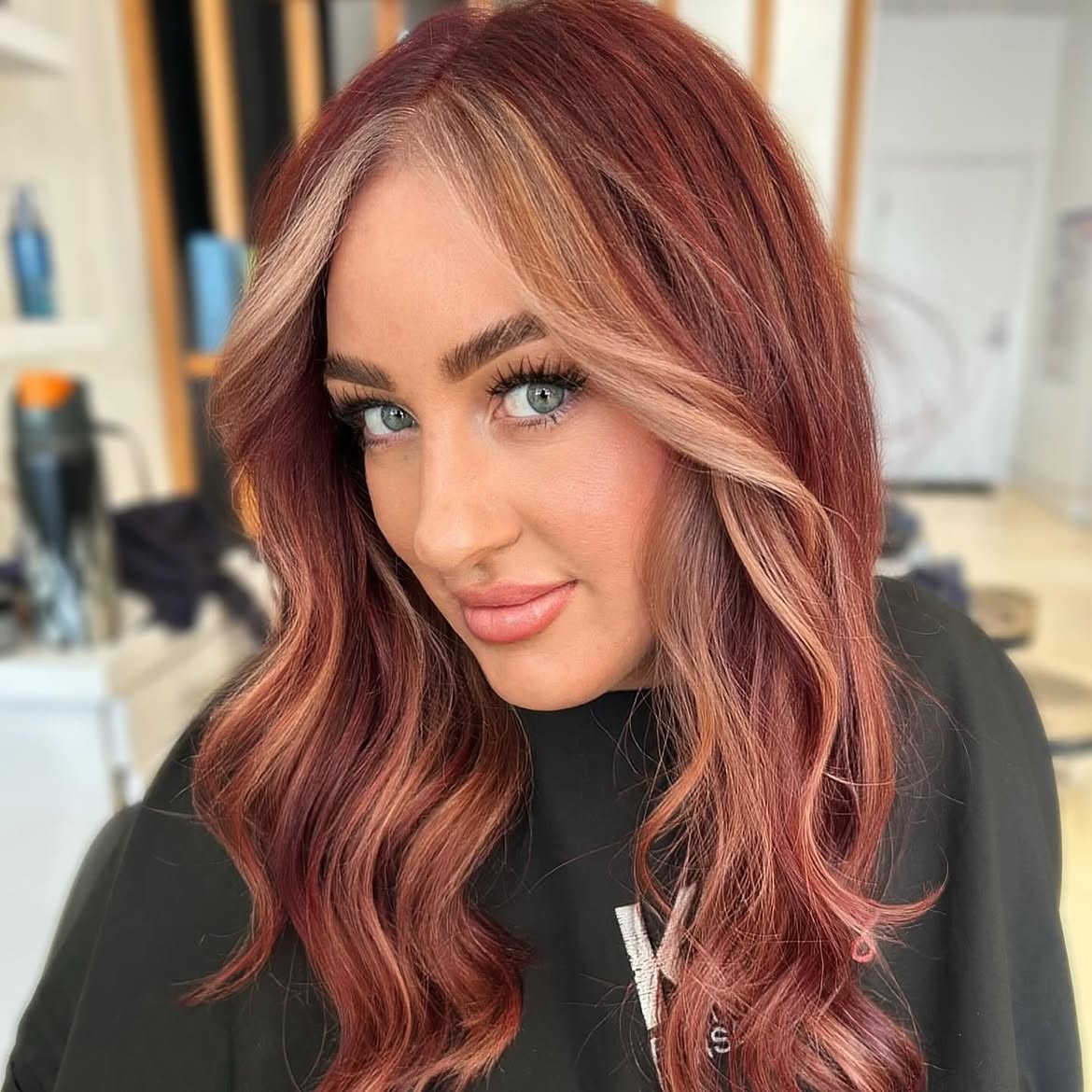 Copper Waves With Bold Platinum Money Piece