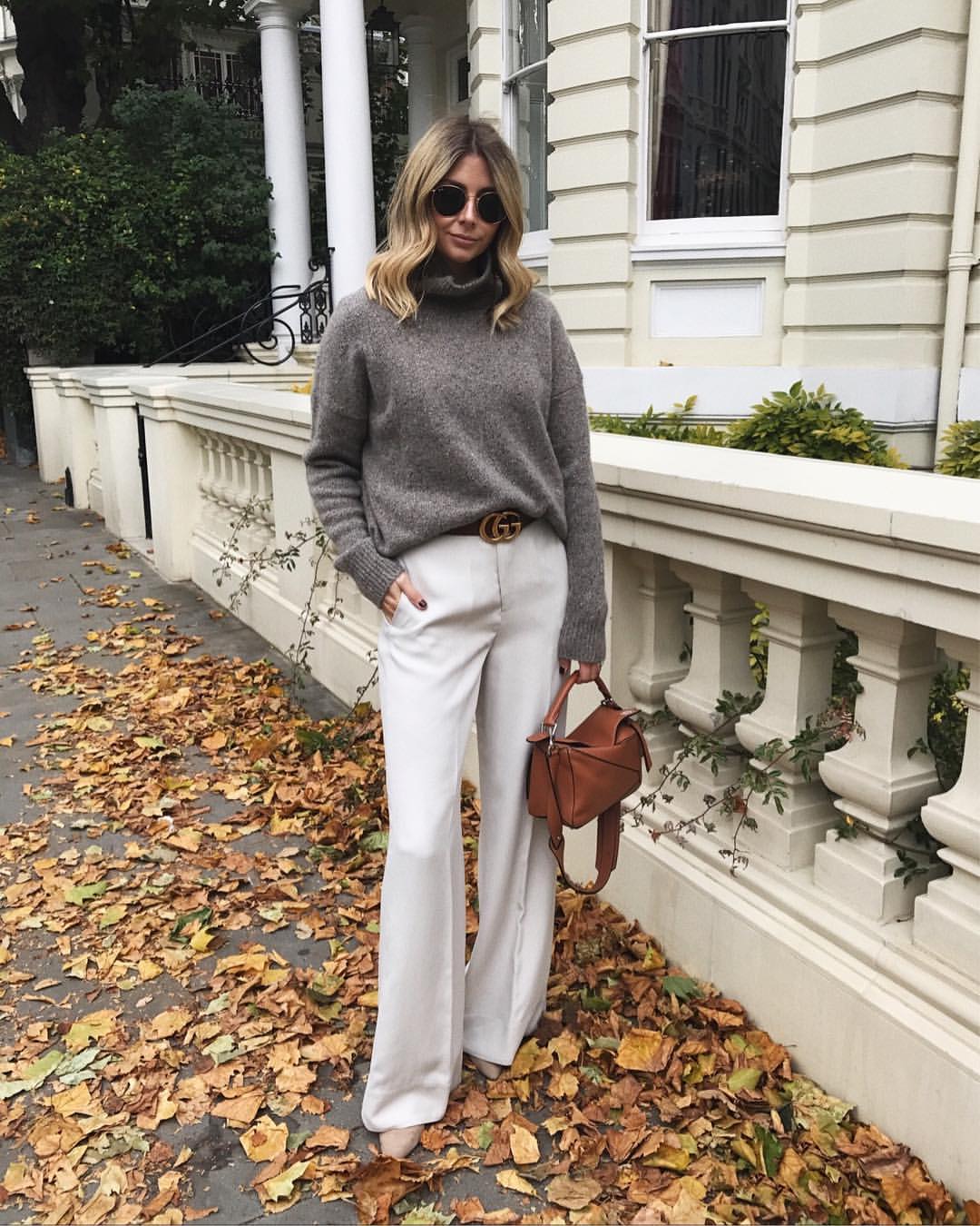 Cozy Turtleneck and Wide Leg Pants Thanksgiving Look