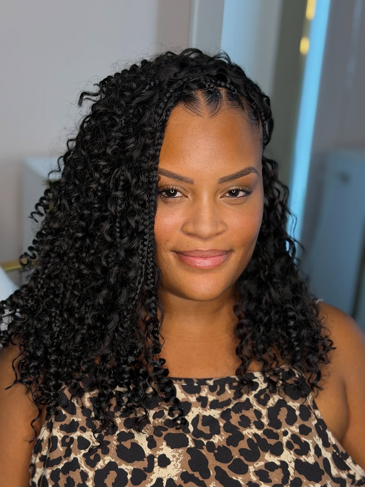 Curly Micro Braided Bob With Defined Texture