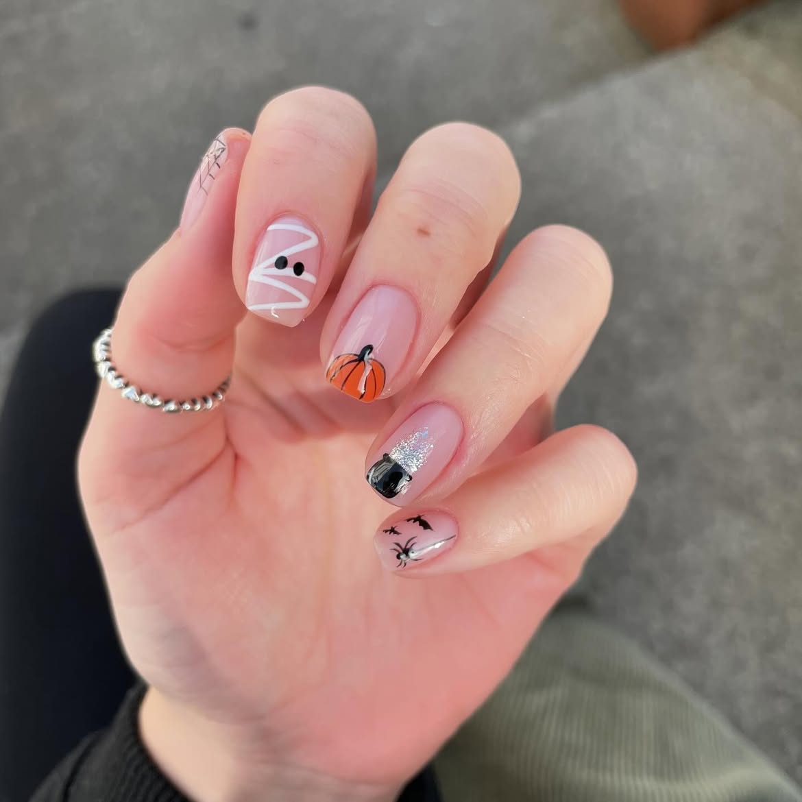 Cute Halloween Pumpkin Mummy Spider Bat Nails