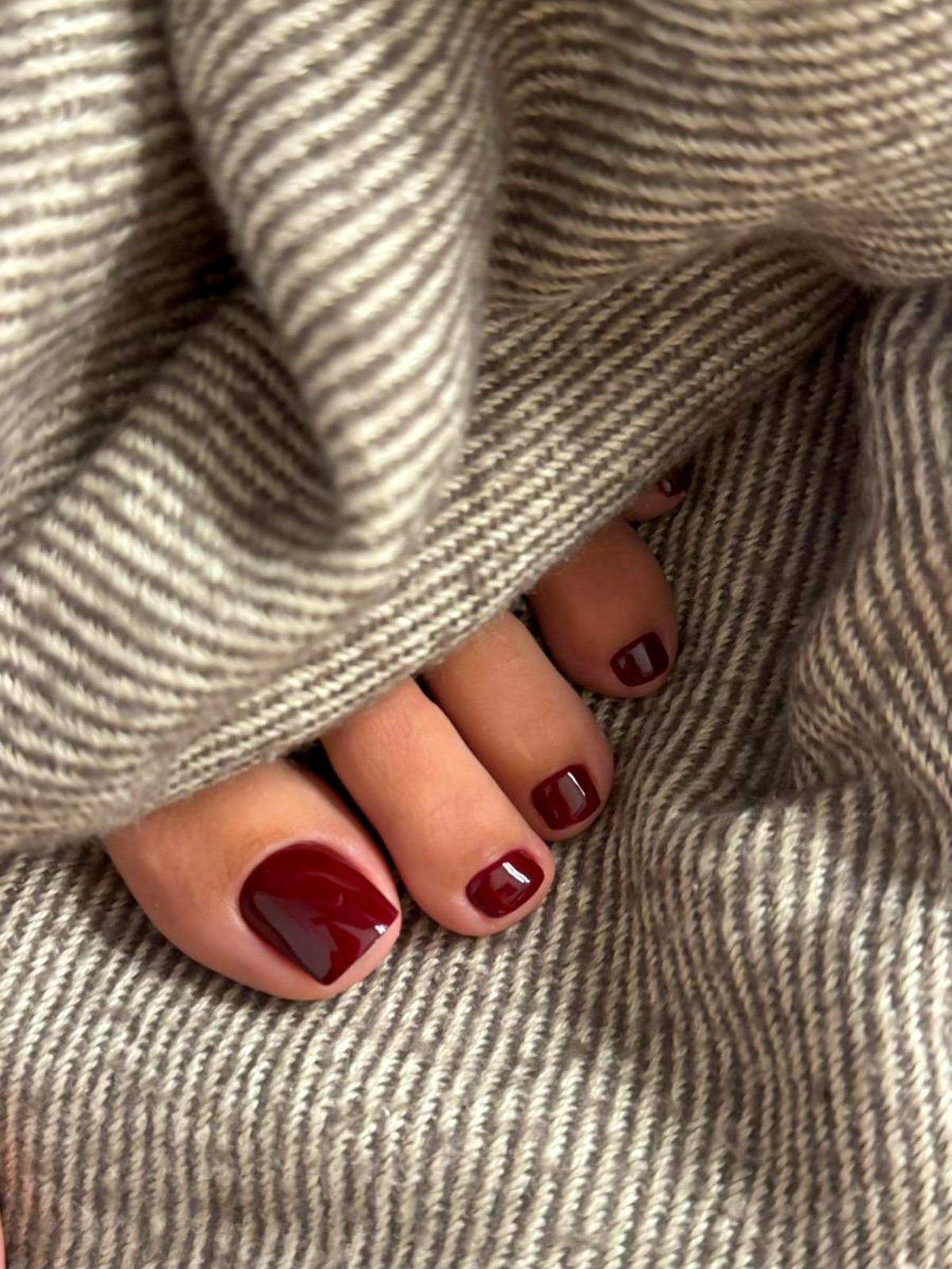 Deep Burgundy High Gloss Pedicure