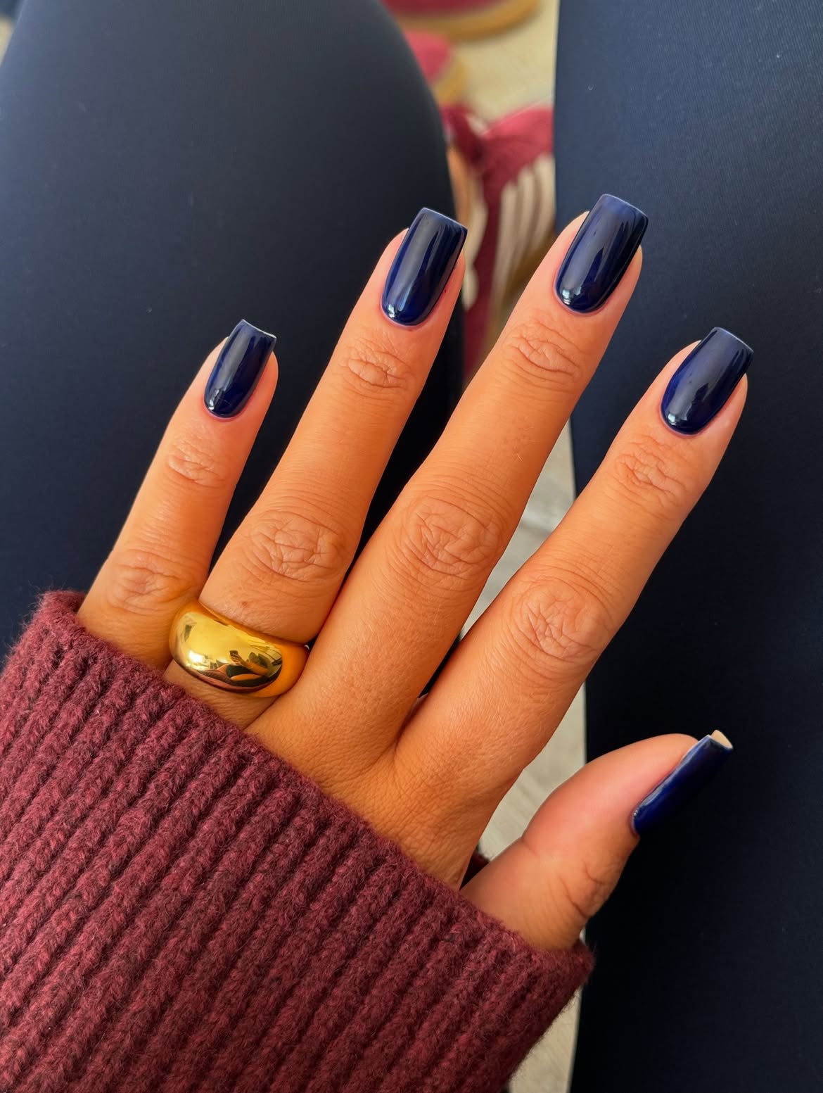 Deep Ocean Glossy Square Nails
