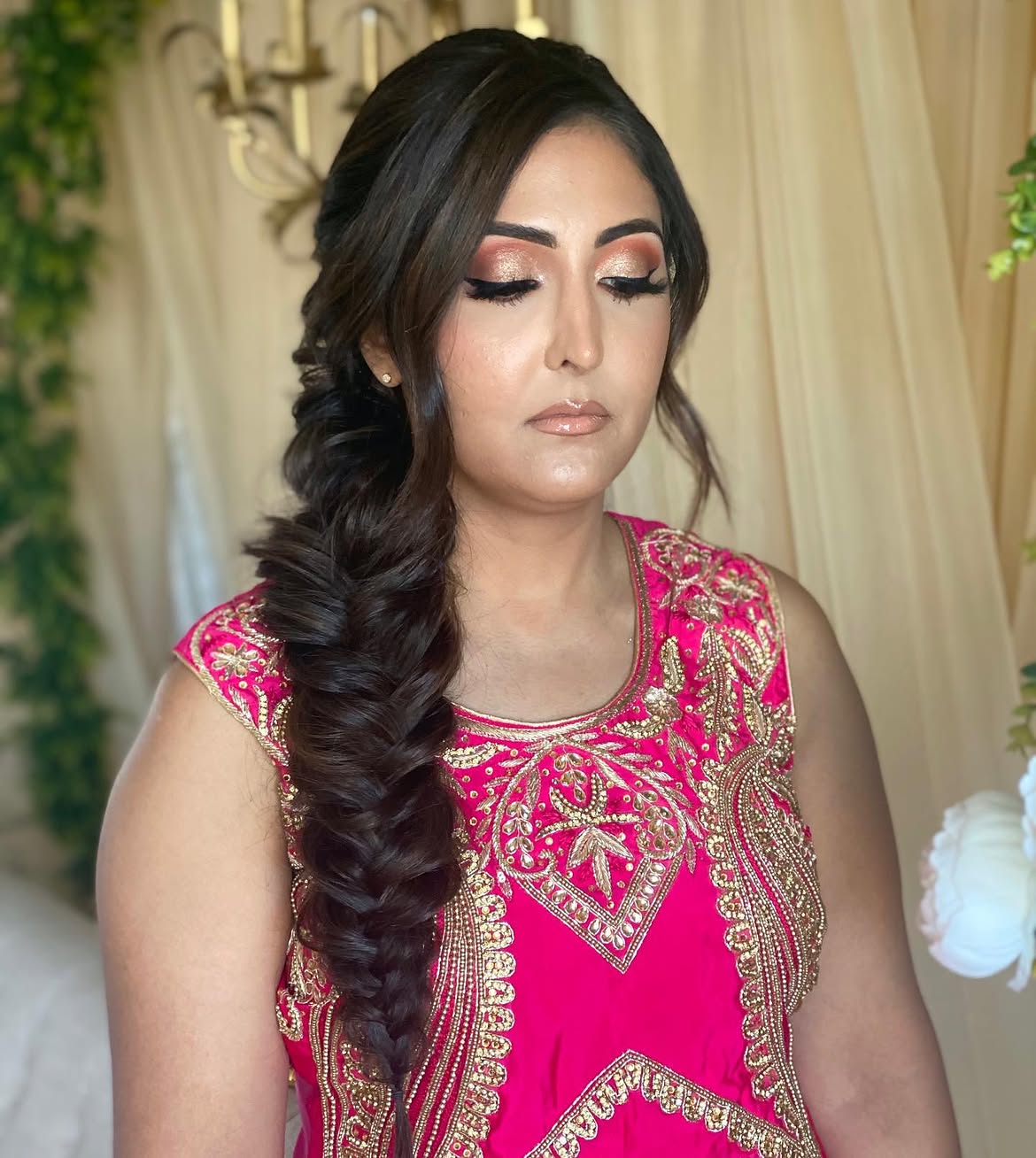 Deep Side Part Fishtail Braid