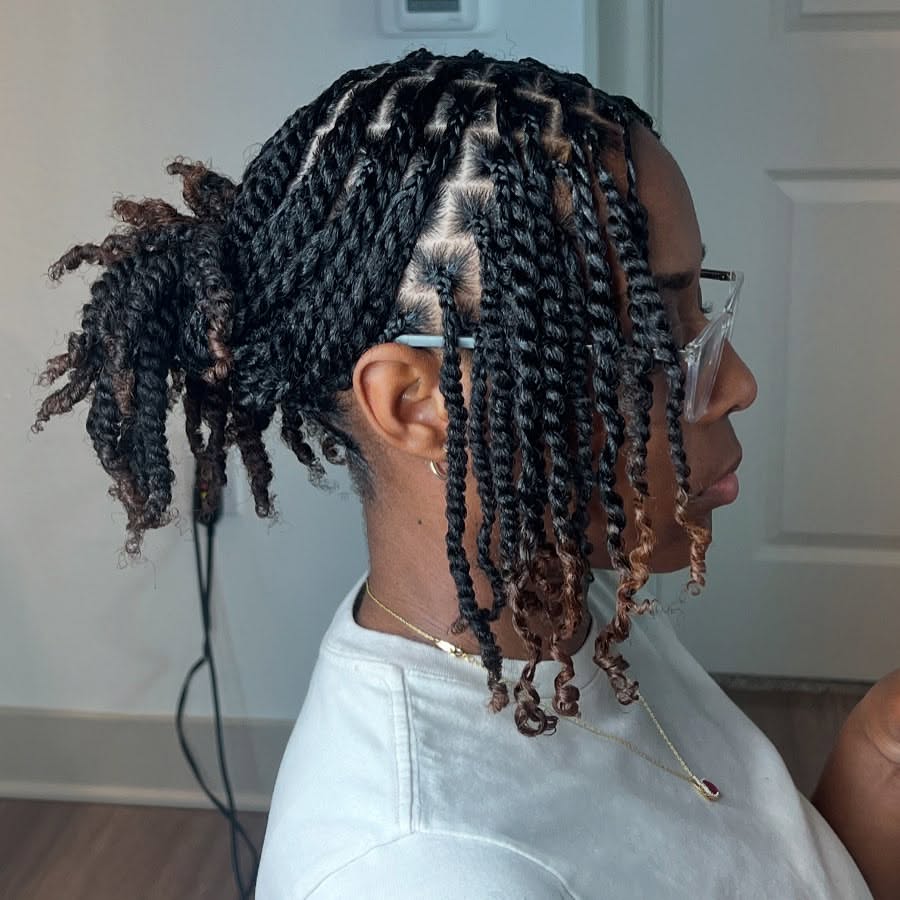 Defined Mini Twists In A Chic High Ponytail