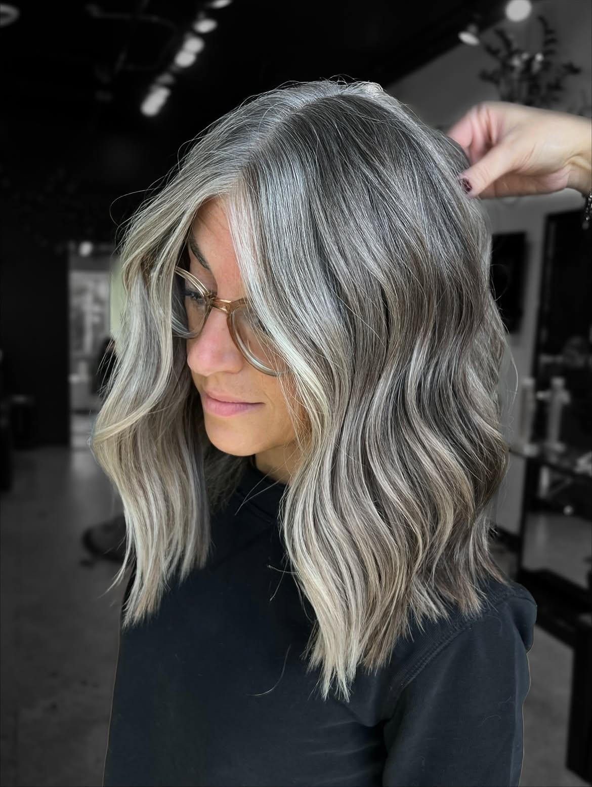 Dimensional Ash Blonde Balayage On Medium Length Hair