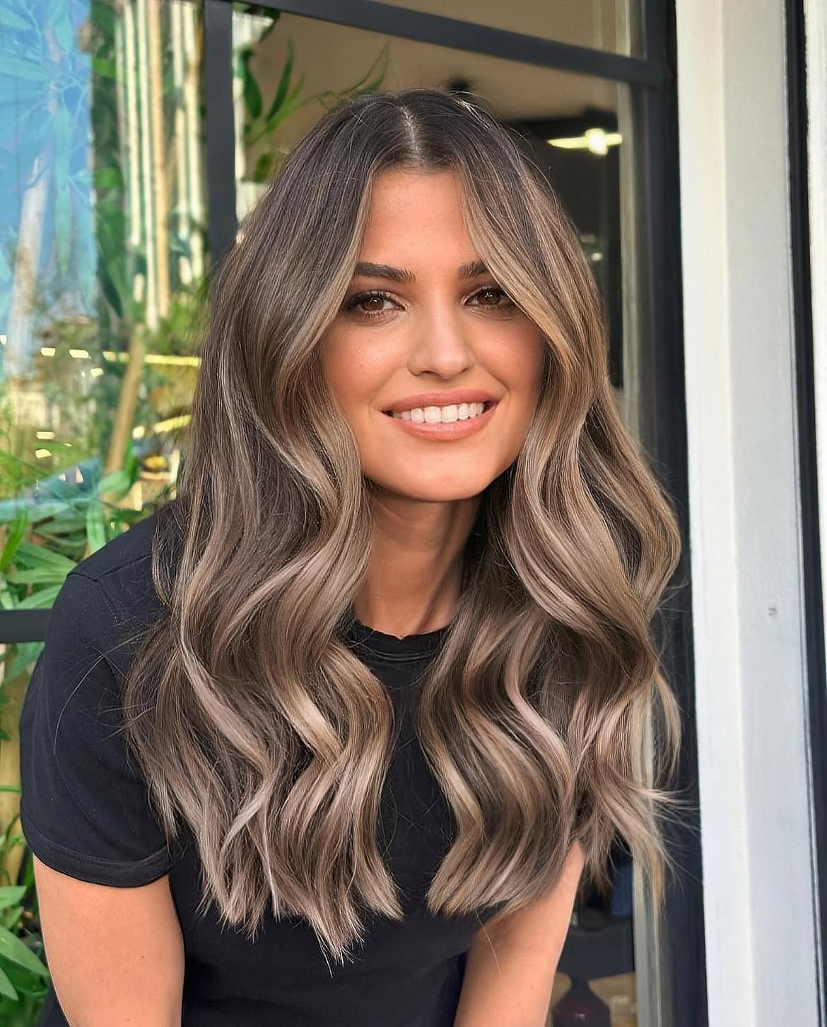 Dimensional Ash Brown Balayage With Face Framing Highlights